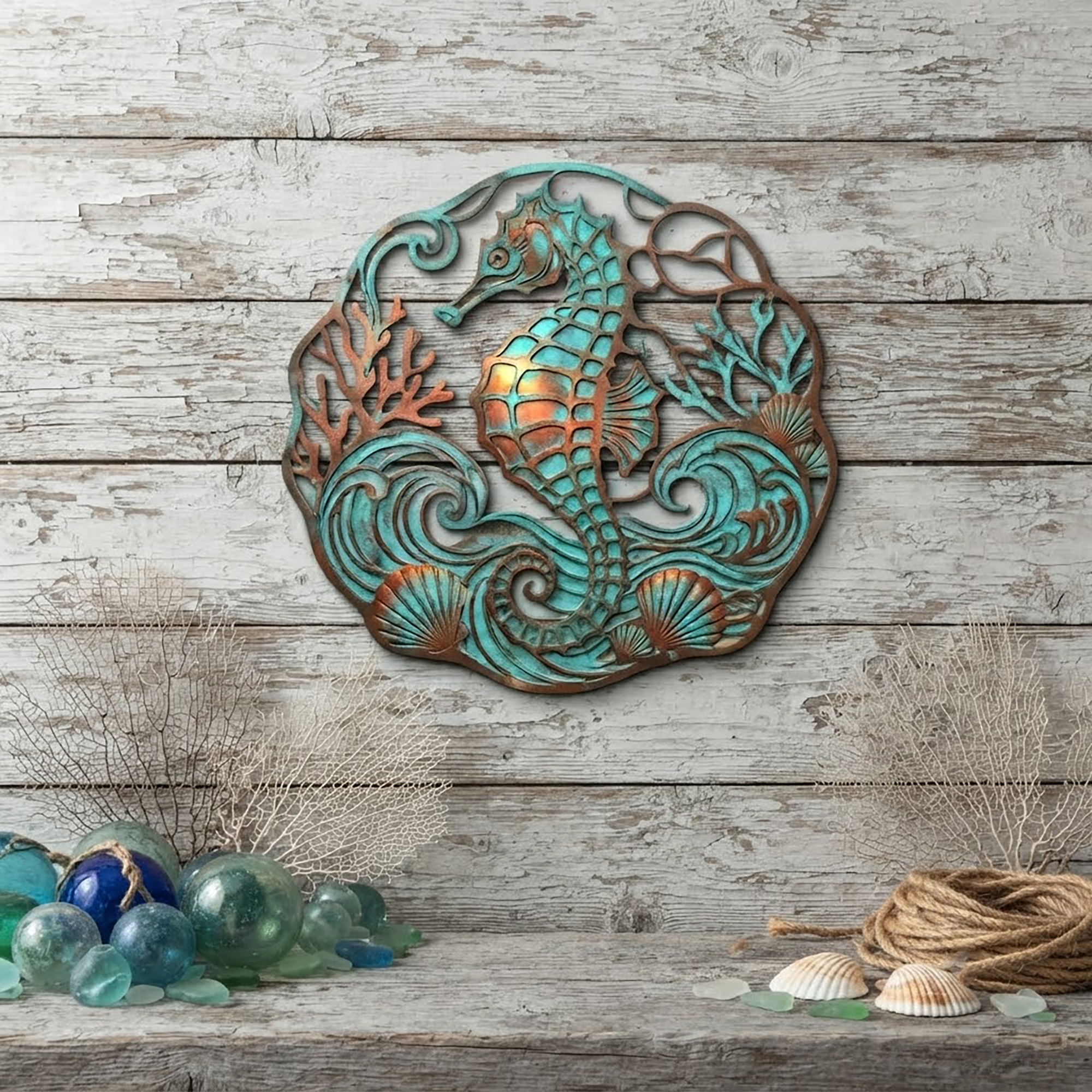 Seahorse Metal Wall Art - product view 3