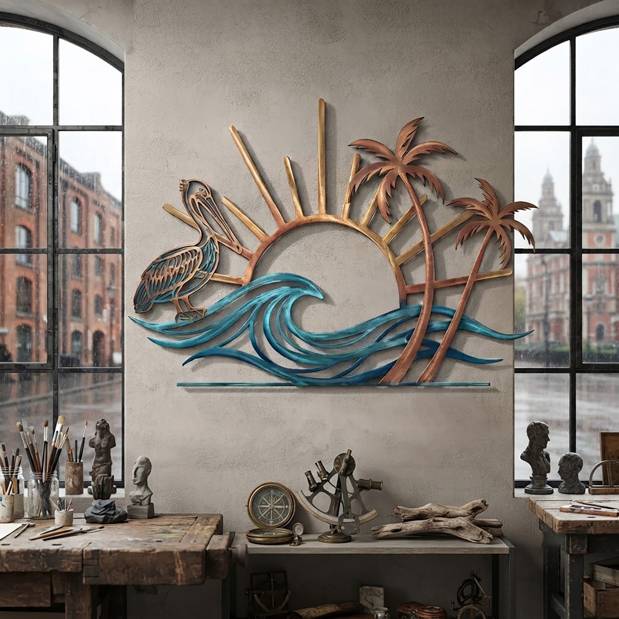 Pelican Coastal Metal Wall Art