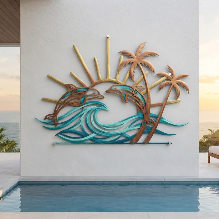 Dolphin Tropical Metal Wall Art