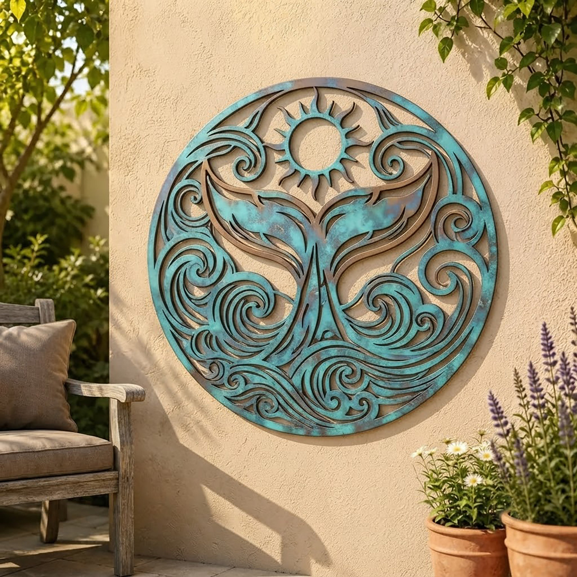 Whale Tail Metal Wall Art