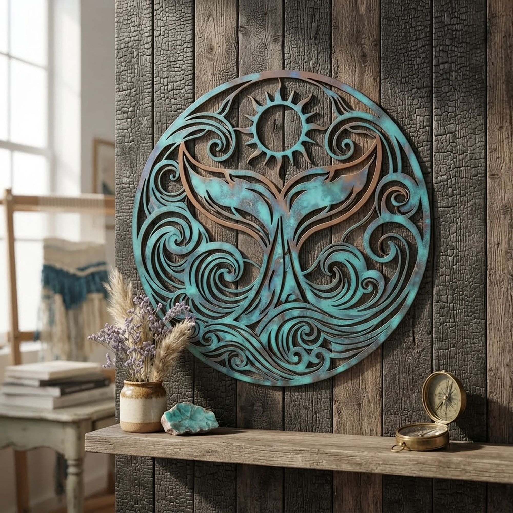 Whale Tail Metal Wall Art - product view 2