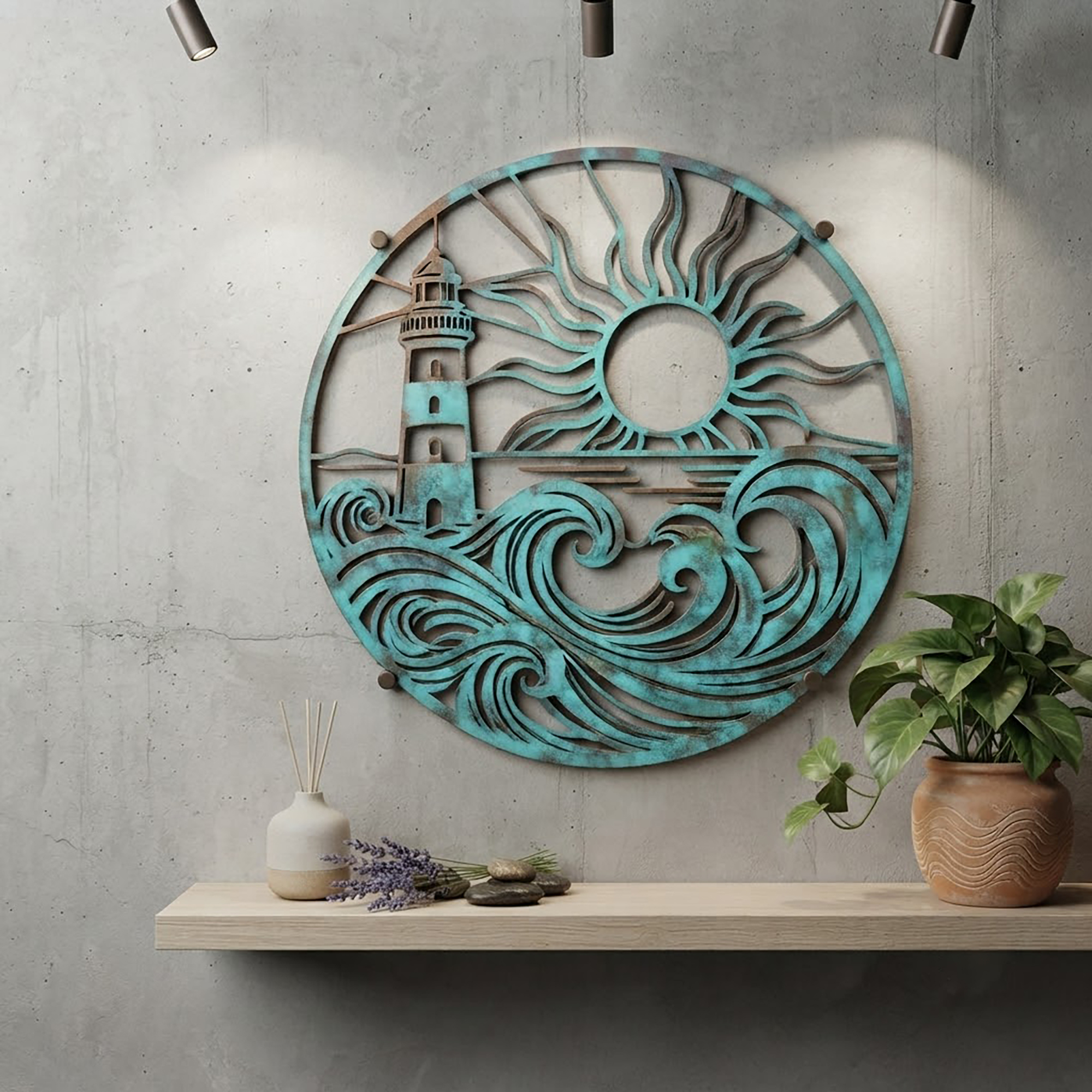 Lighthouse Metal Wall Art - product view 3