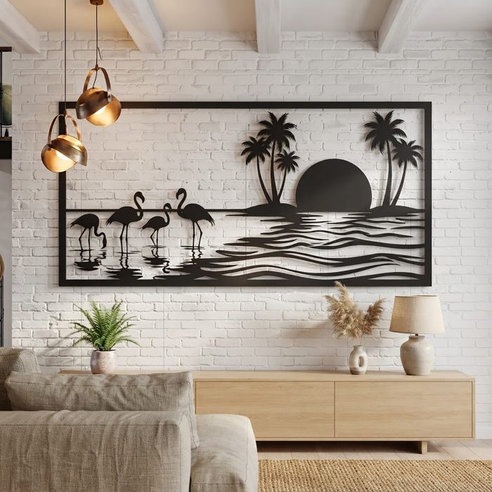 Flamingo Metal Wall Art
