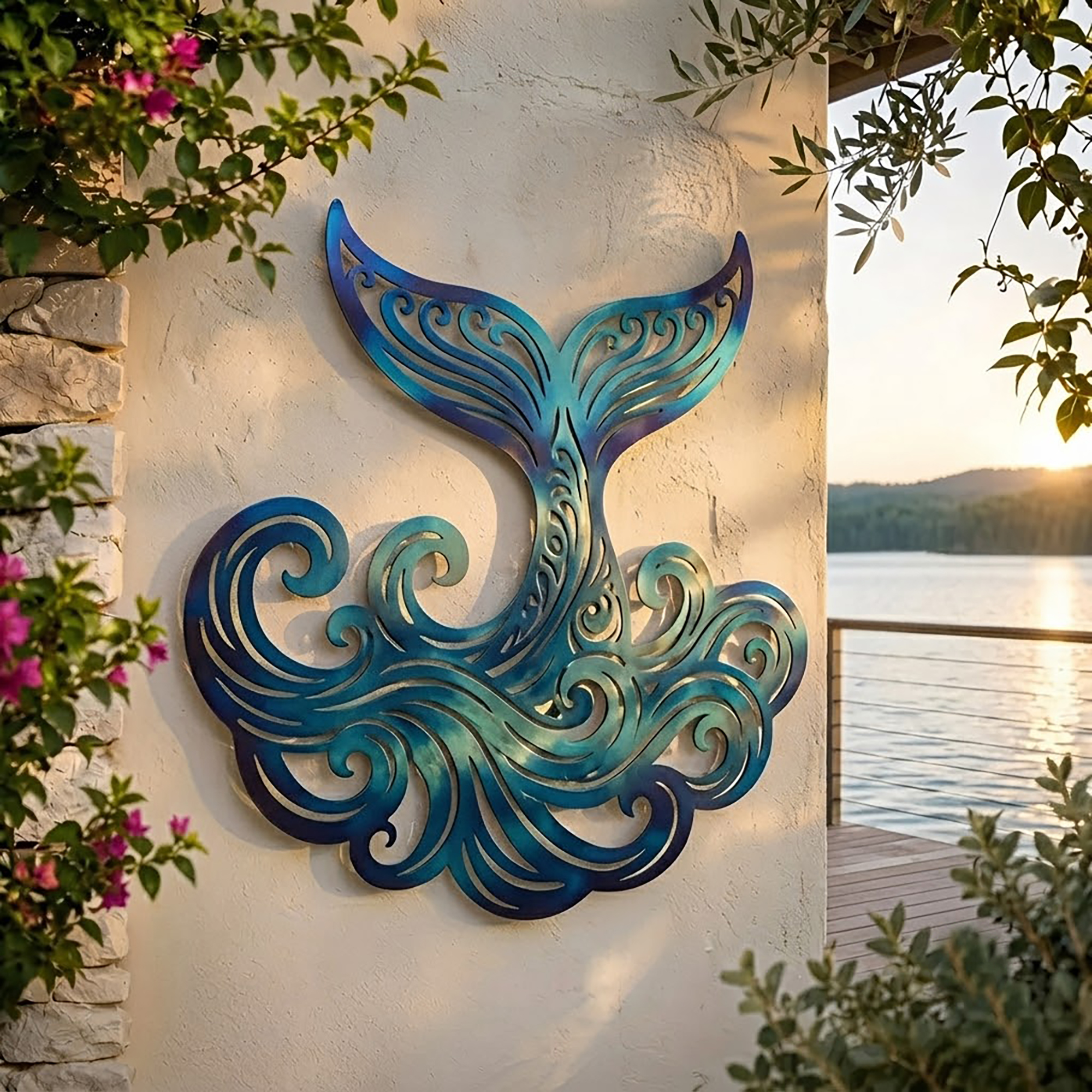 Mermaid Tail Metal Wall Art - product view 2