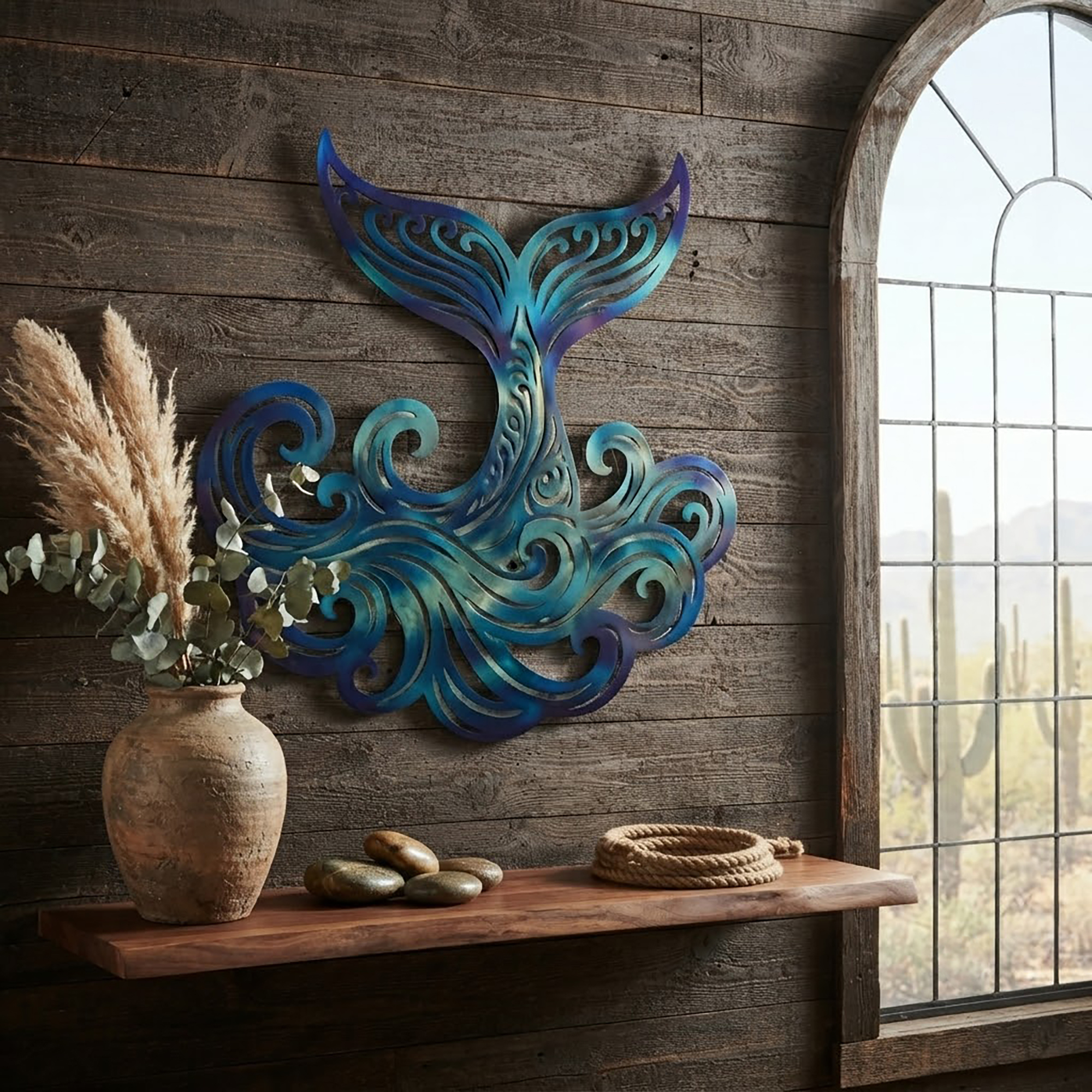Mermaid Tail Metal Wall Art - product view 3