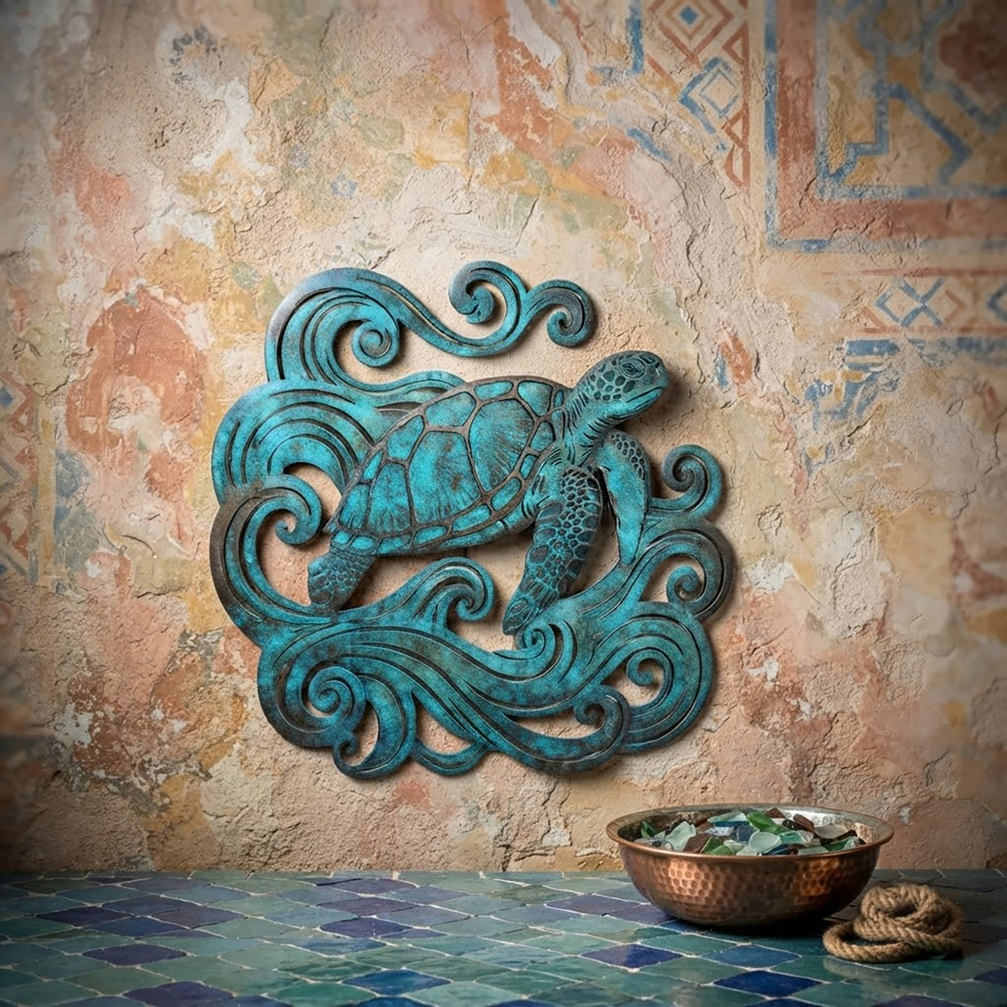 Sea Turtle Metal Wall Art - product view 3
