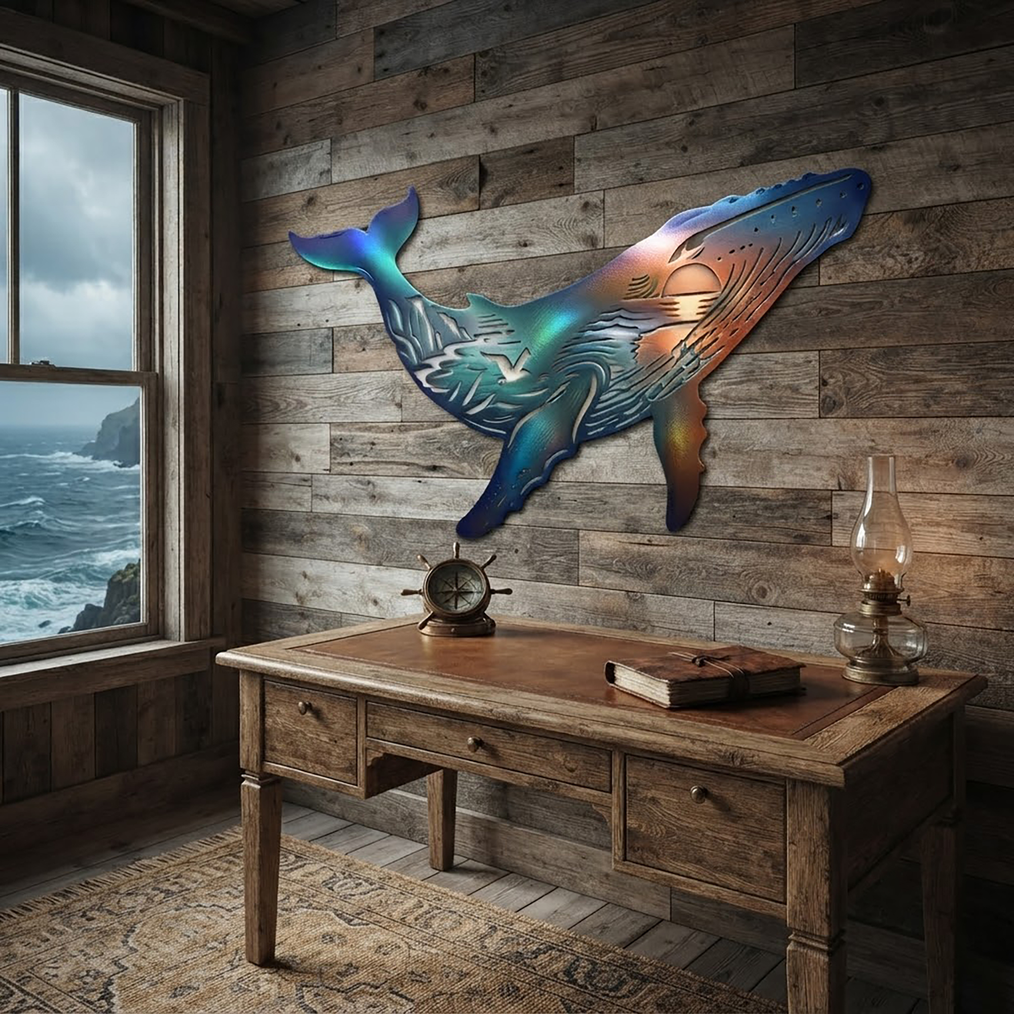 Humpback Whale Metal Wall Art - product view 2