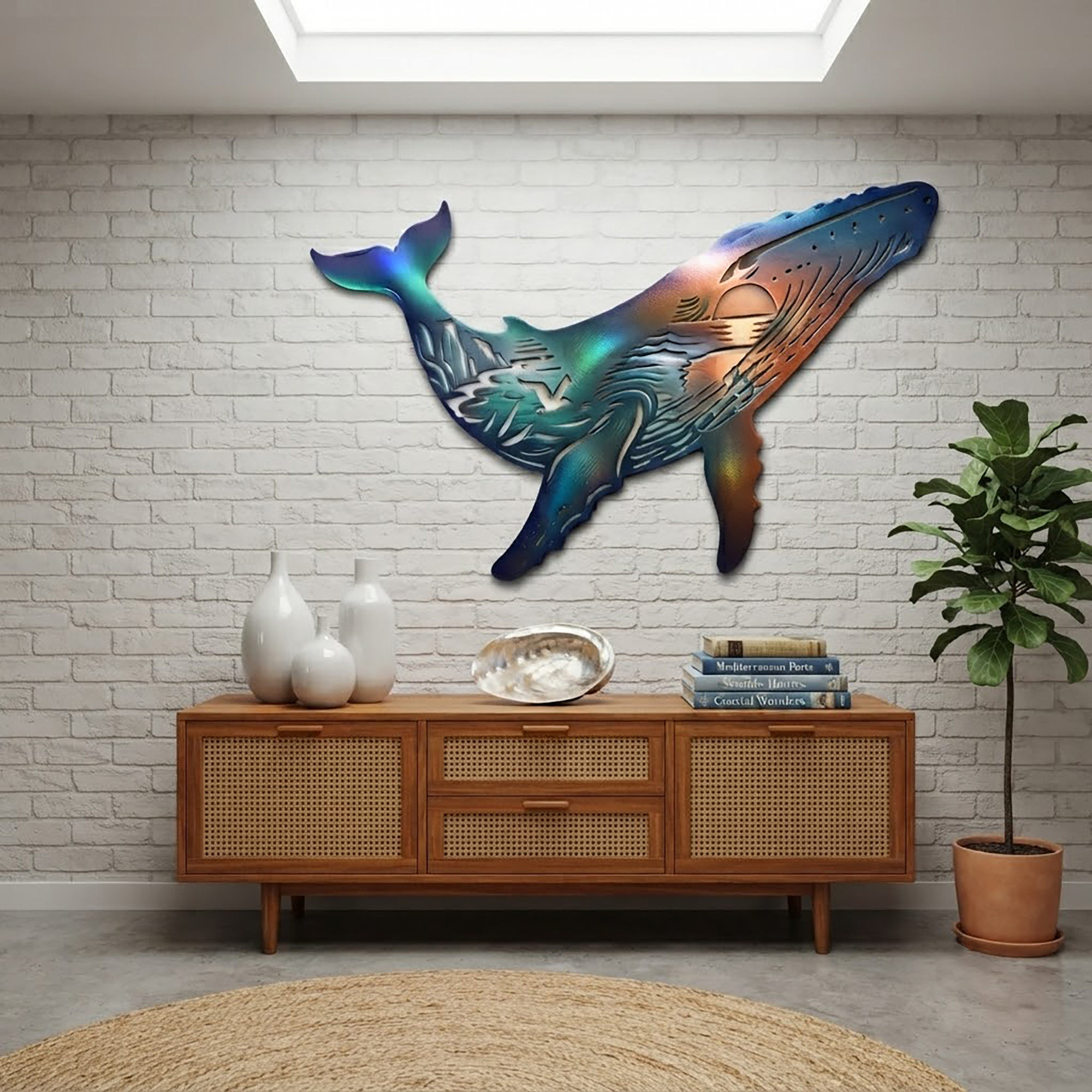 Humpback Whale Metal Wall Art - product view 3