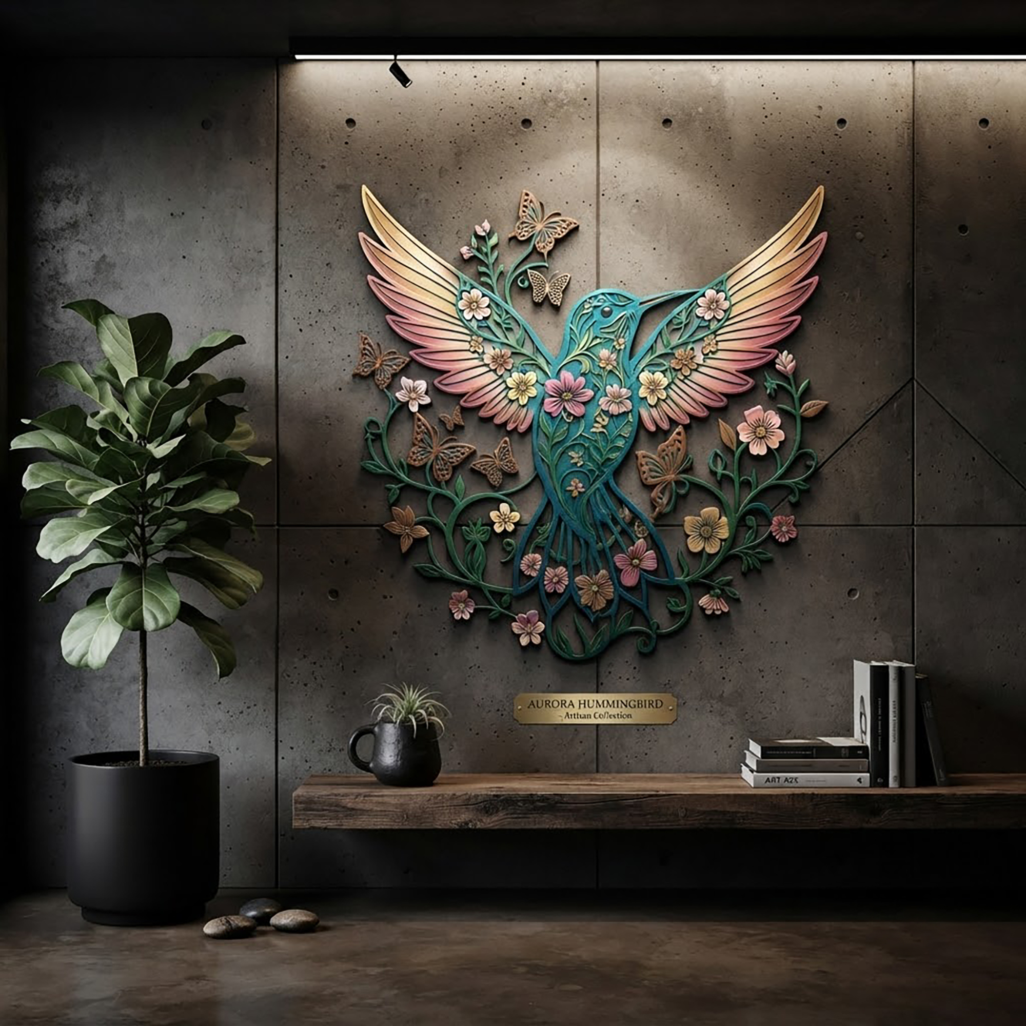 Hummingbird Metal Wall Art - product view 2