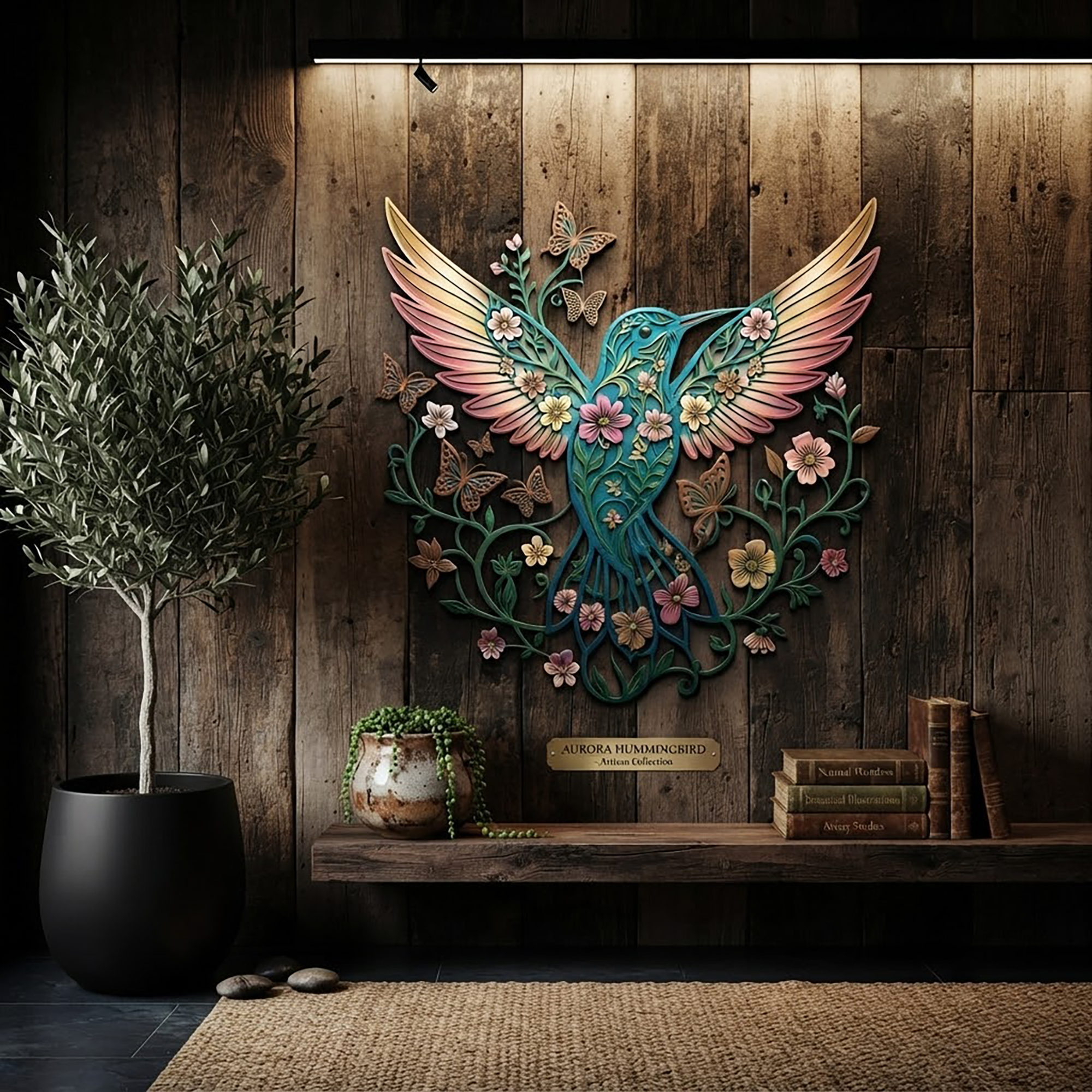 Hummingbird Metal Wall Art - product view 3