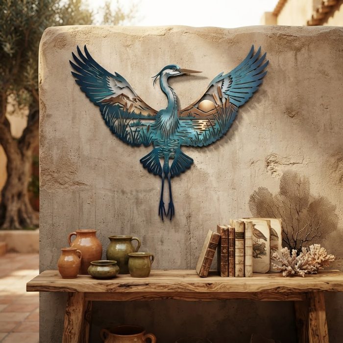 Great Blue Heron Metal Wall Art