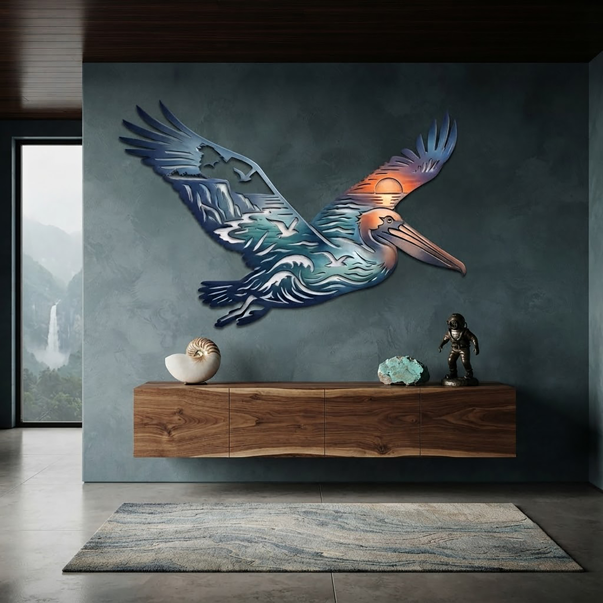 Pelican Metal Wall Art - product view 2