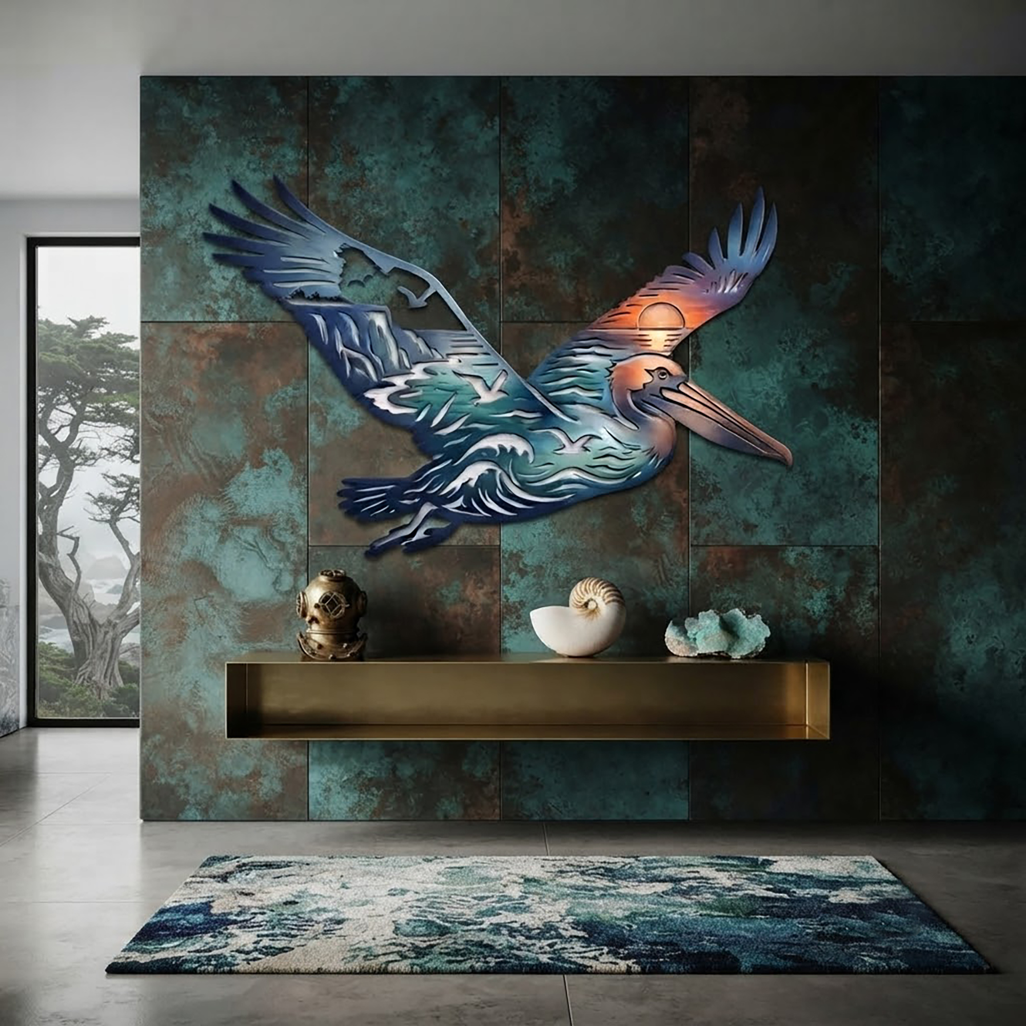 Pelican Metal Wall Art - product view 3