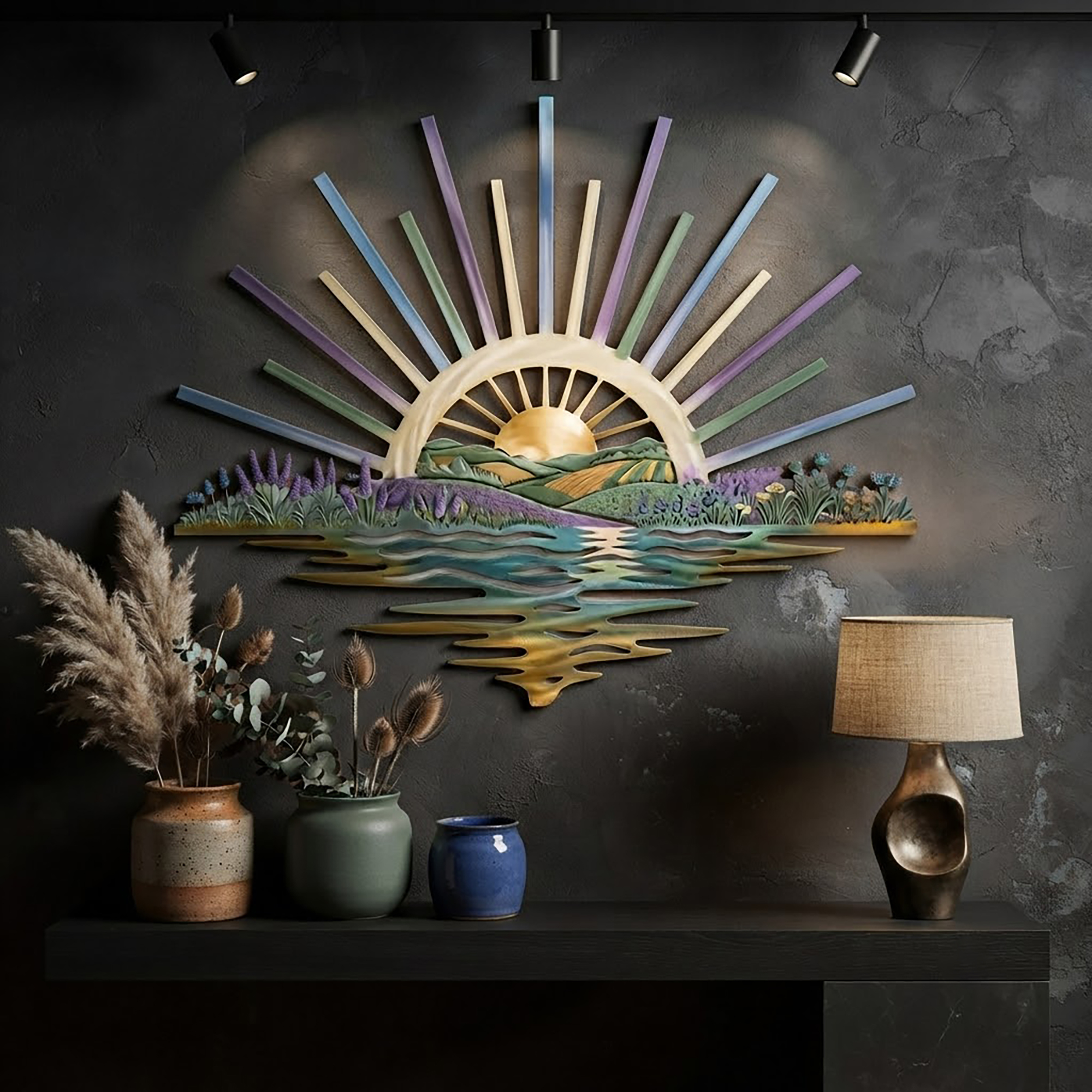 Pastel Sunrise Metal Wall Art - product view 2
