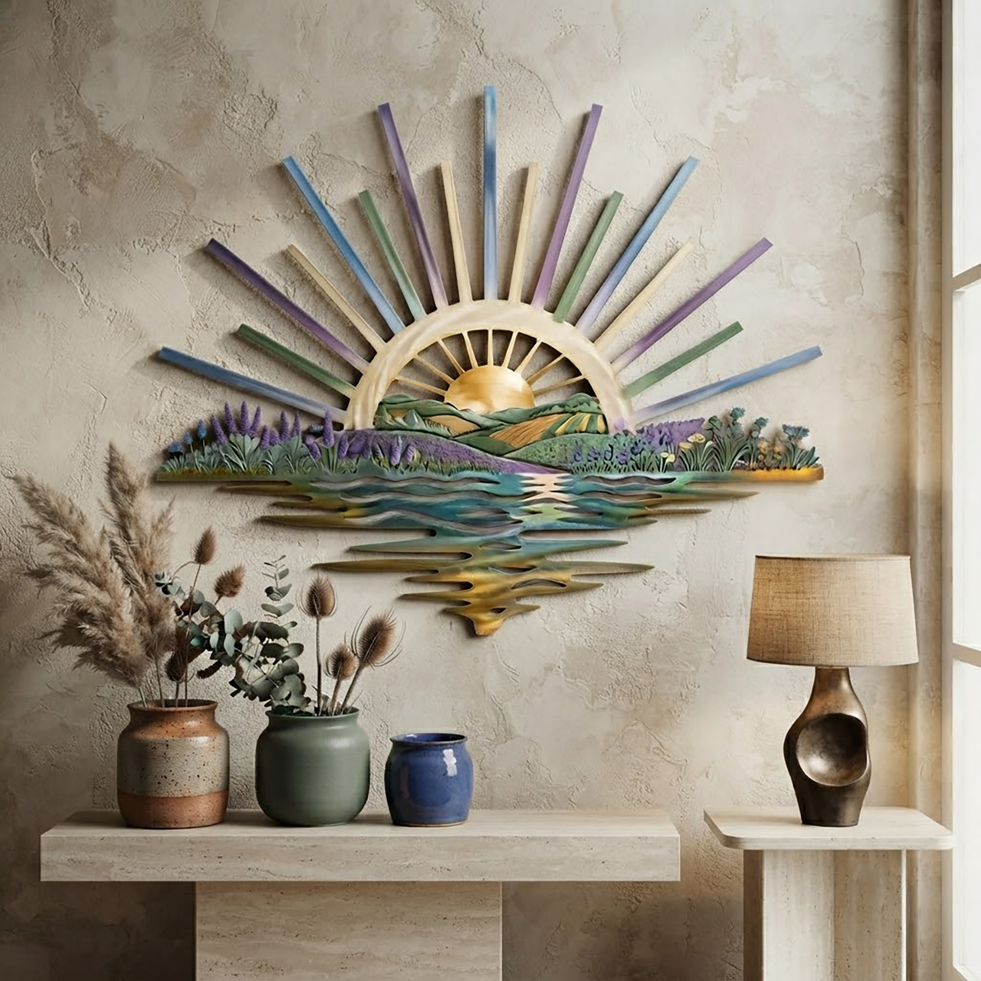 Pastel Sunrise Metal Wall Art - product view 3