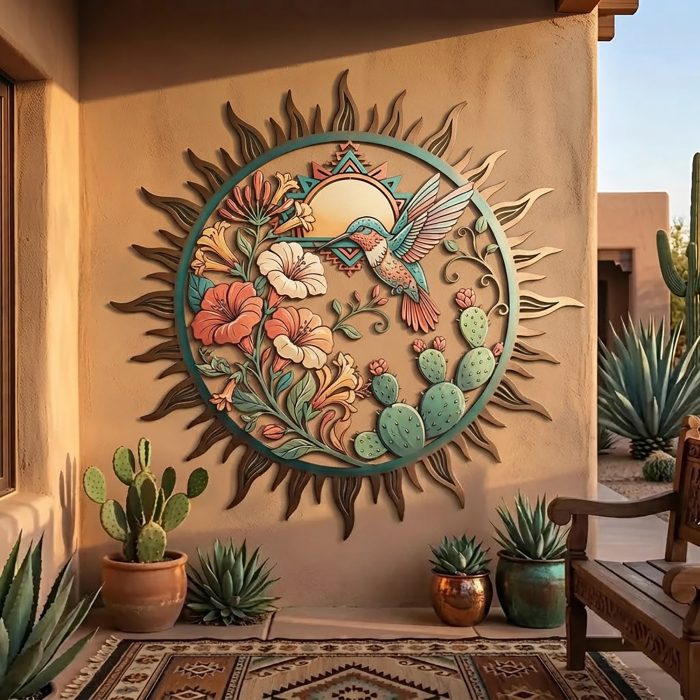 Southwest Hummingbird Metal Wall Art