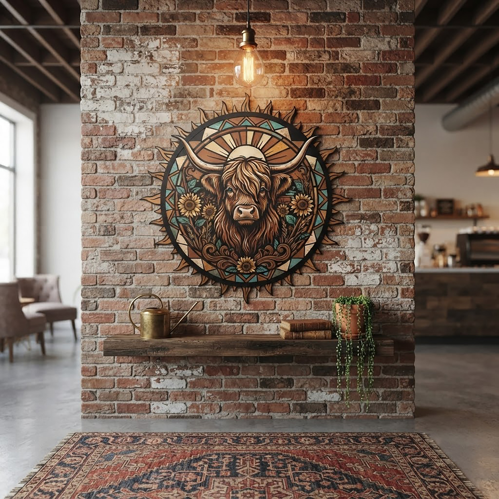 Highland Cow Metal Wall Art - product view 2