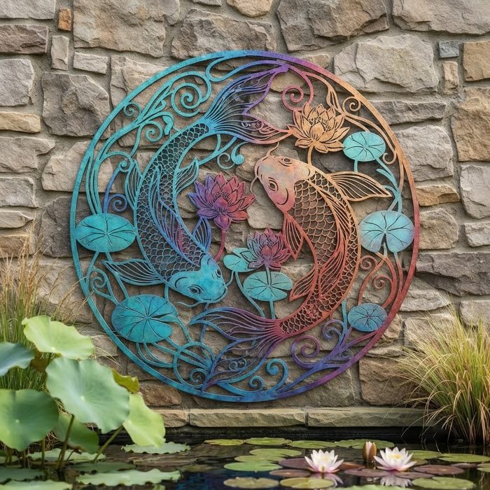 Koi Fish Metal Wall Art