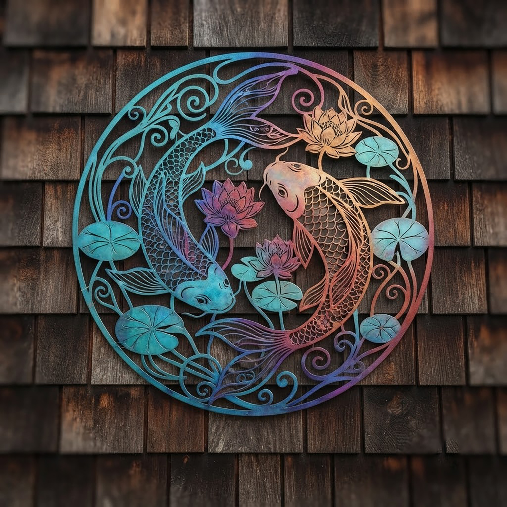 Koi Fish Metal Wall Art - product view 2
