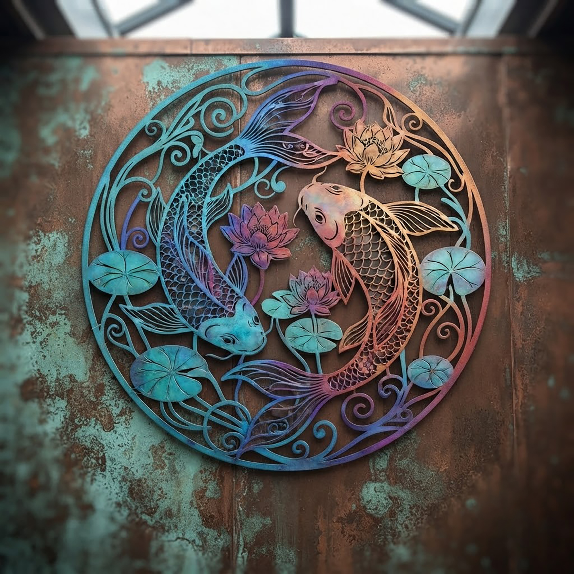 Koi Fish Metal Wall Art - product view 3