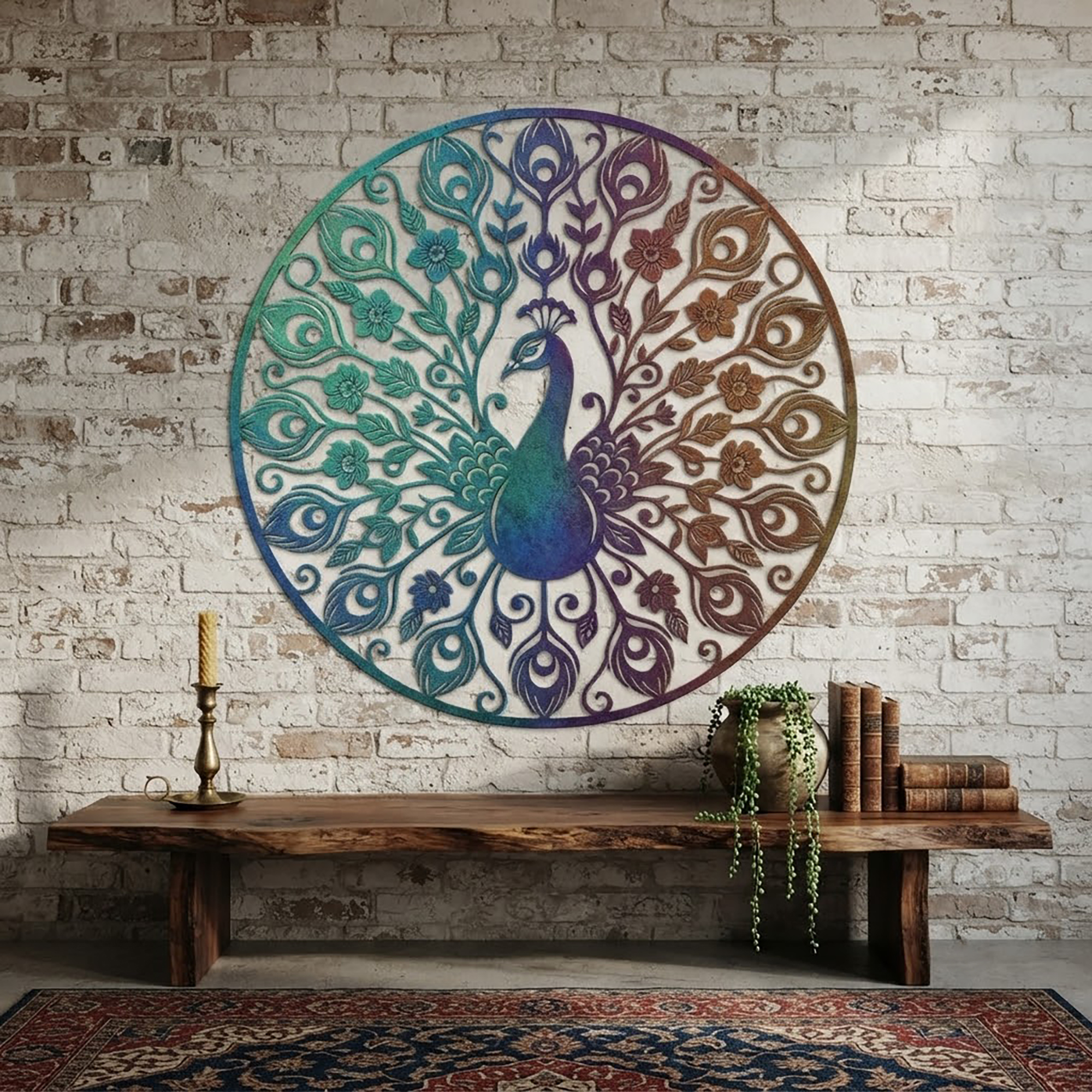 Peacock Metal Wall Art - product view 2