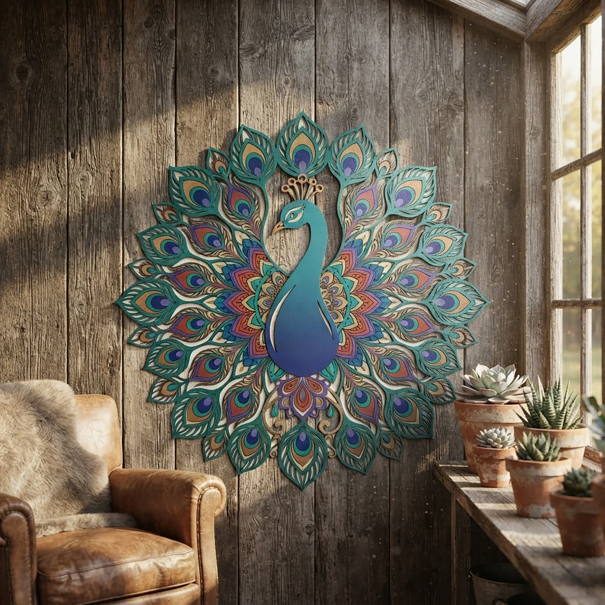 Peacock Metal Wall Art - product view 2