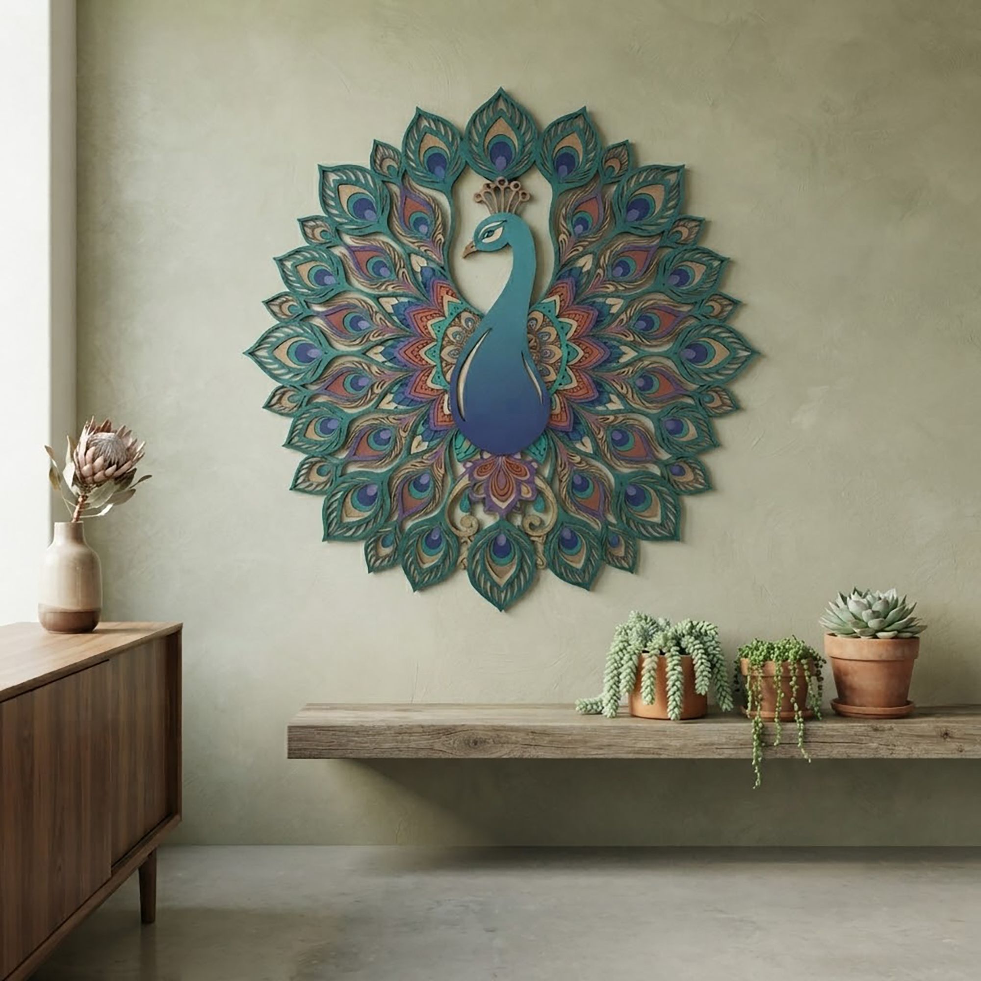 Peacock Metal Wall Art - product view 3