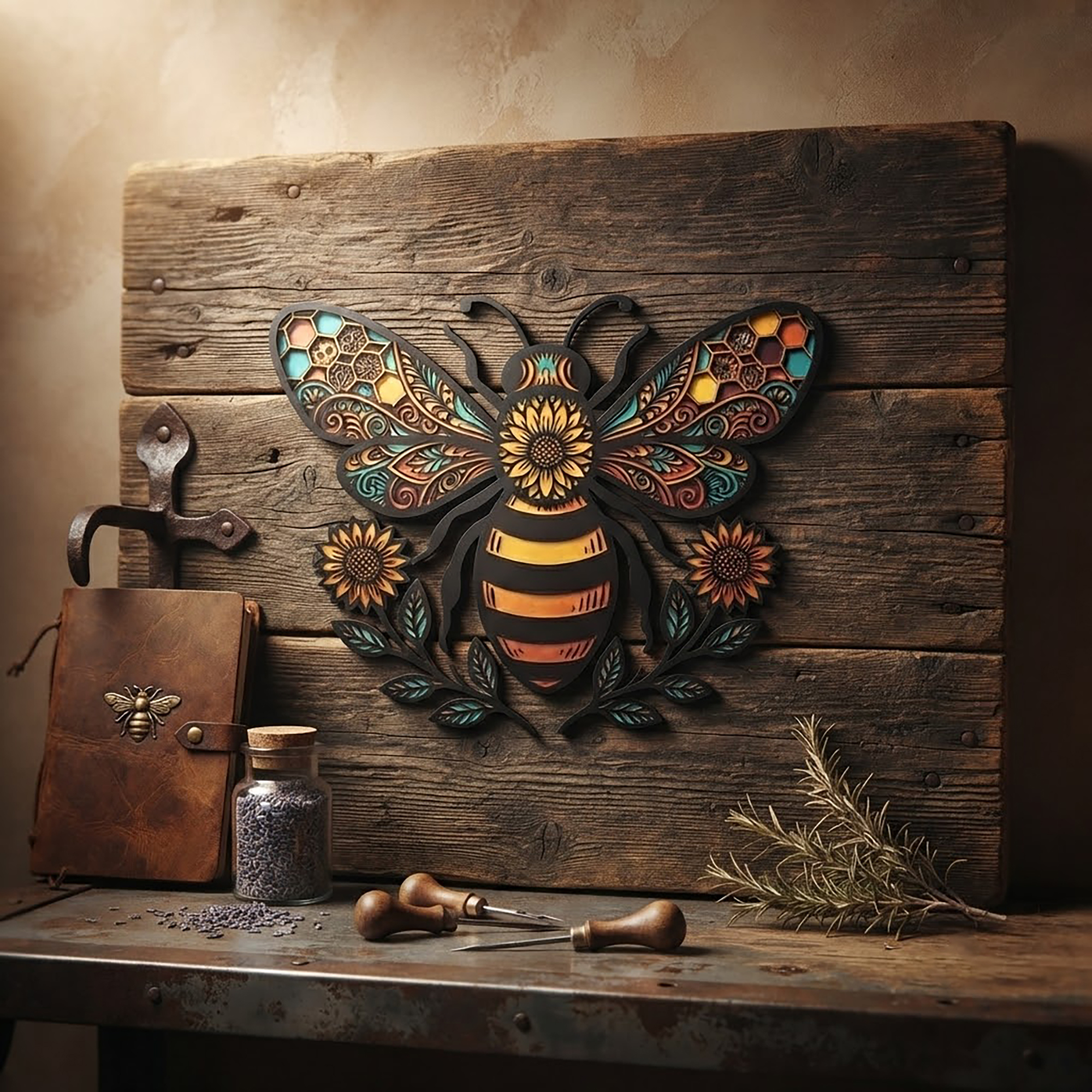 Bee Metal Wall Art - product view 2