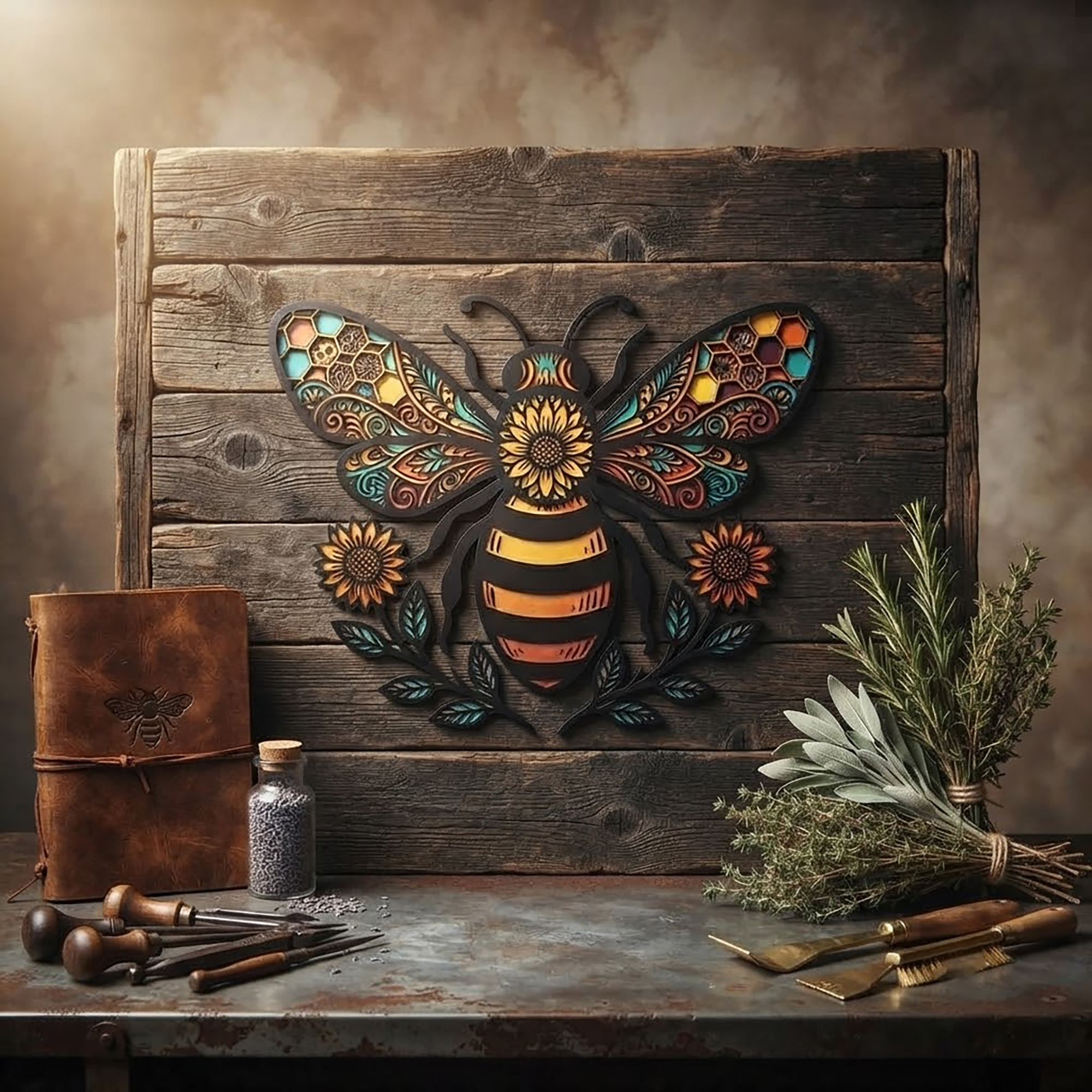 Bee Metal Wall Art - product view 3