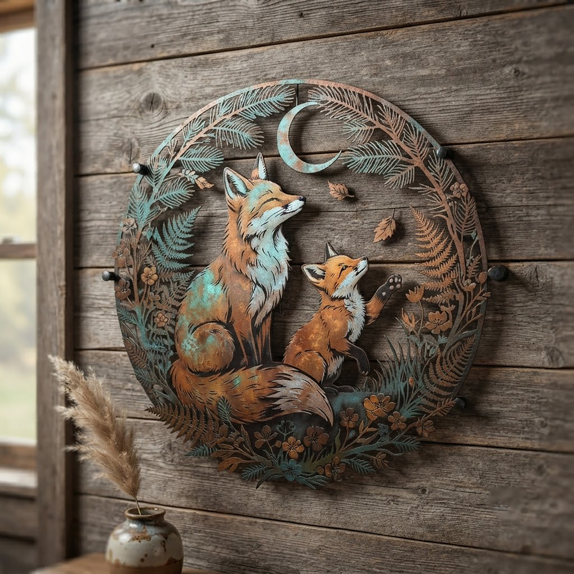 Fox Family Metal Wall Art - product view 2