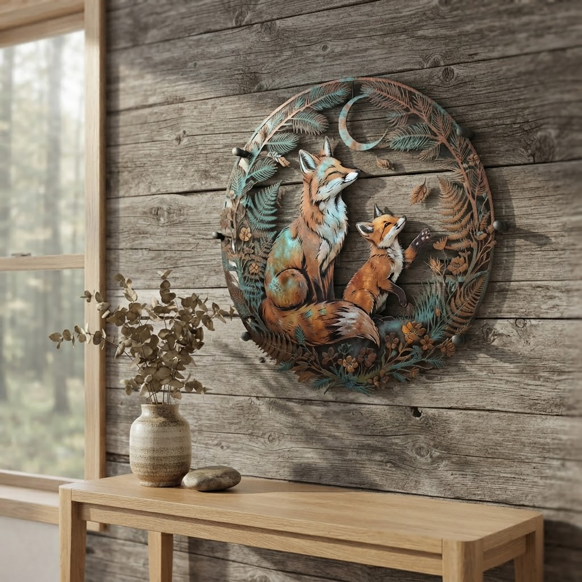 Fox Family Metal Wall Art - product view 4