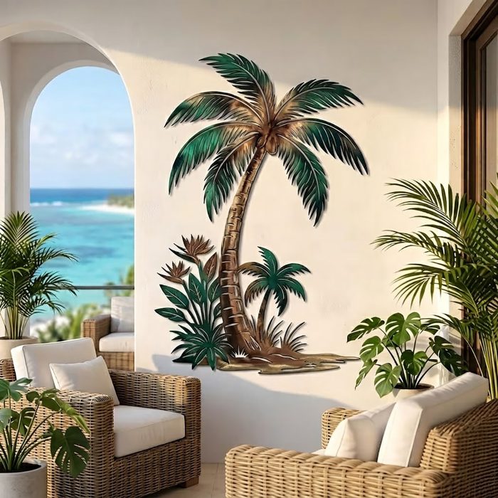 Tropical Palm Tree Metal Wall Art