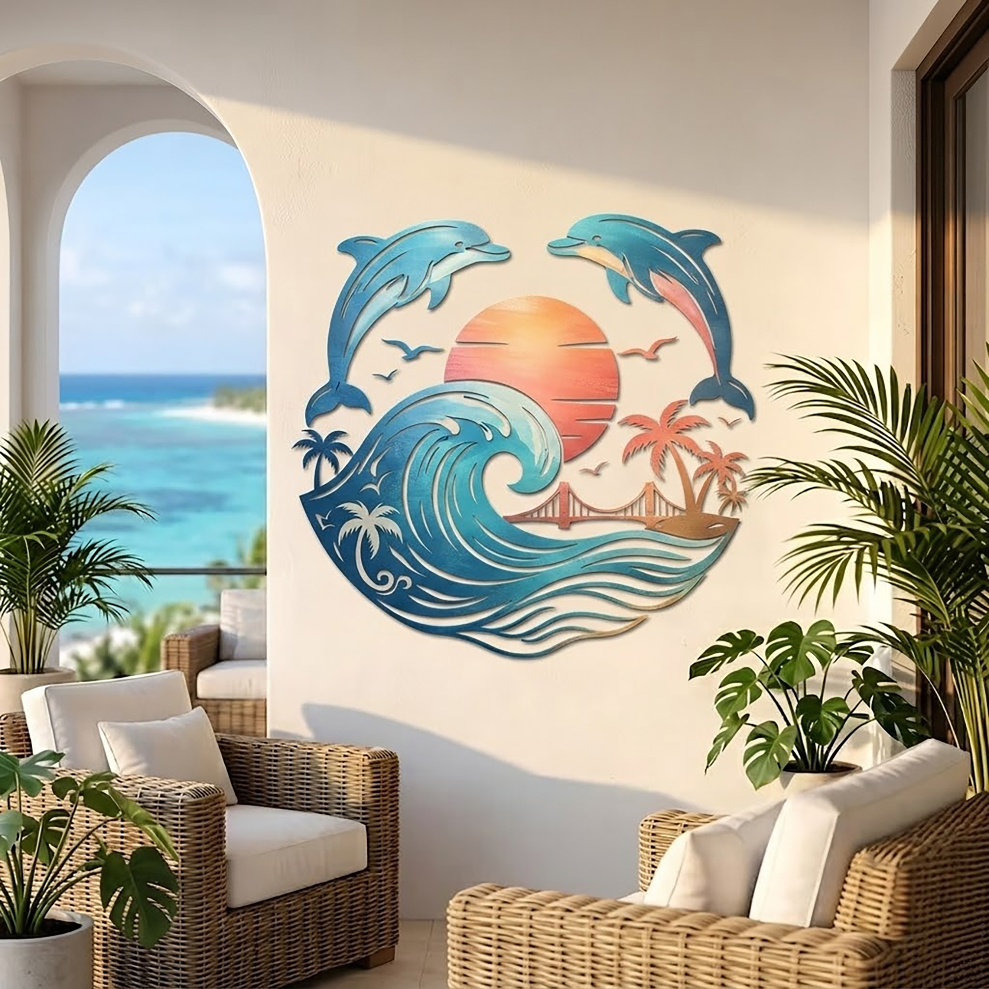 Dolphin Metal Wall Art