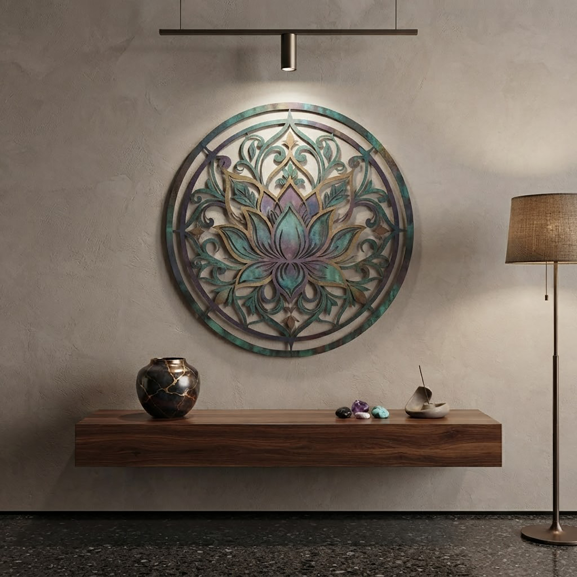 Lotus Flower Metal Wall Art - product view 2