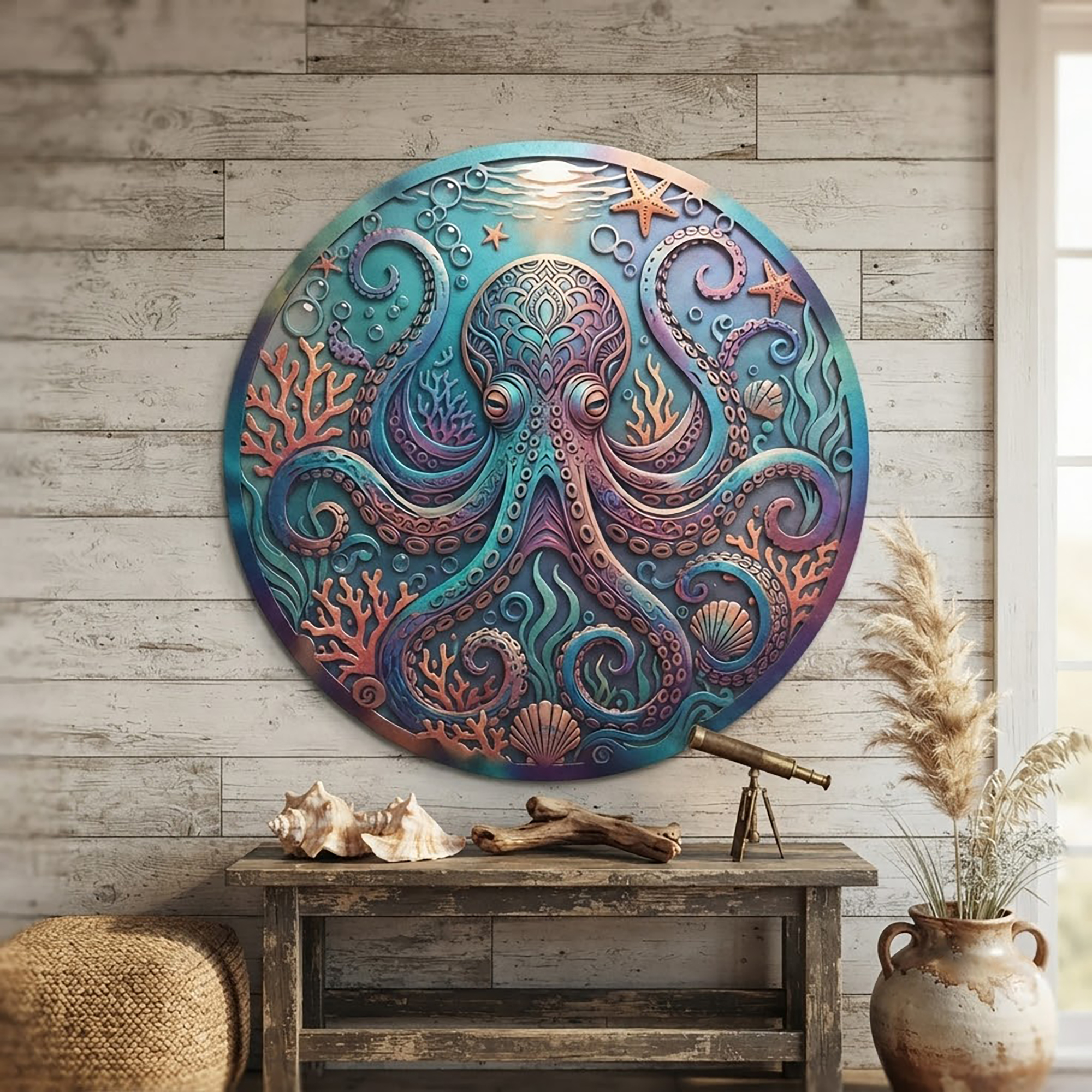 Octopus Metal Wall Art - product view 2