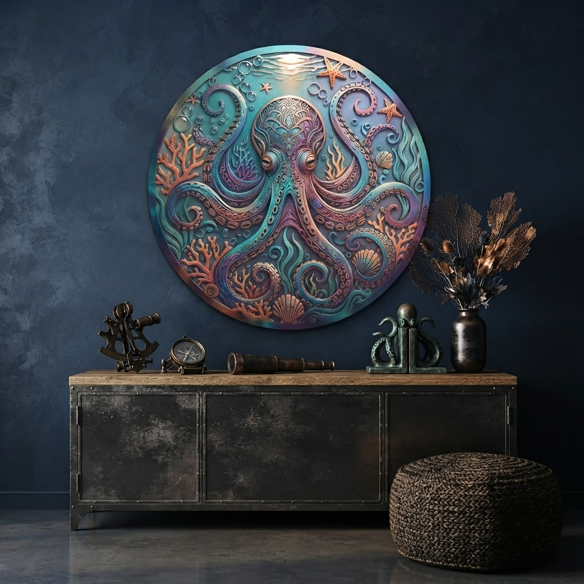 Octopus Metal Wall Art - product view 3