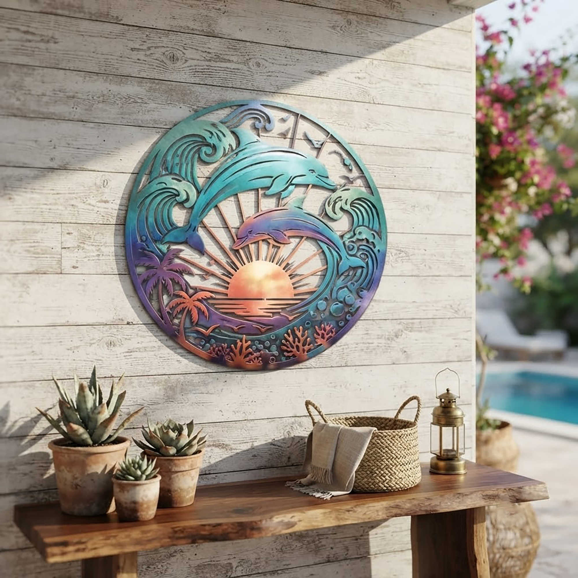 Dolphin Metal Wall Art - product view 3