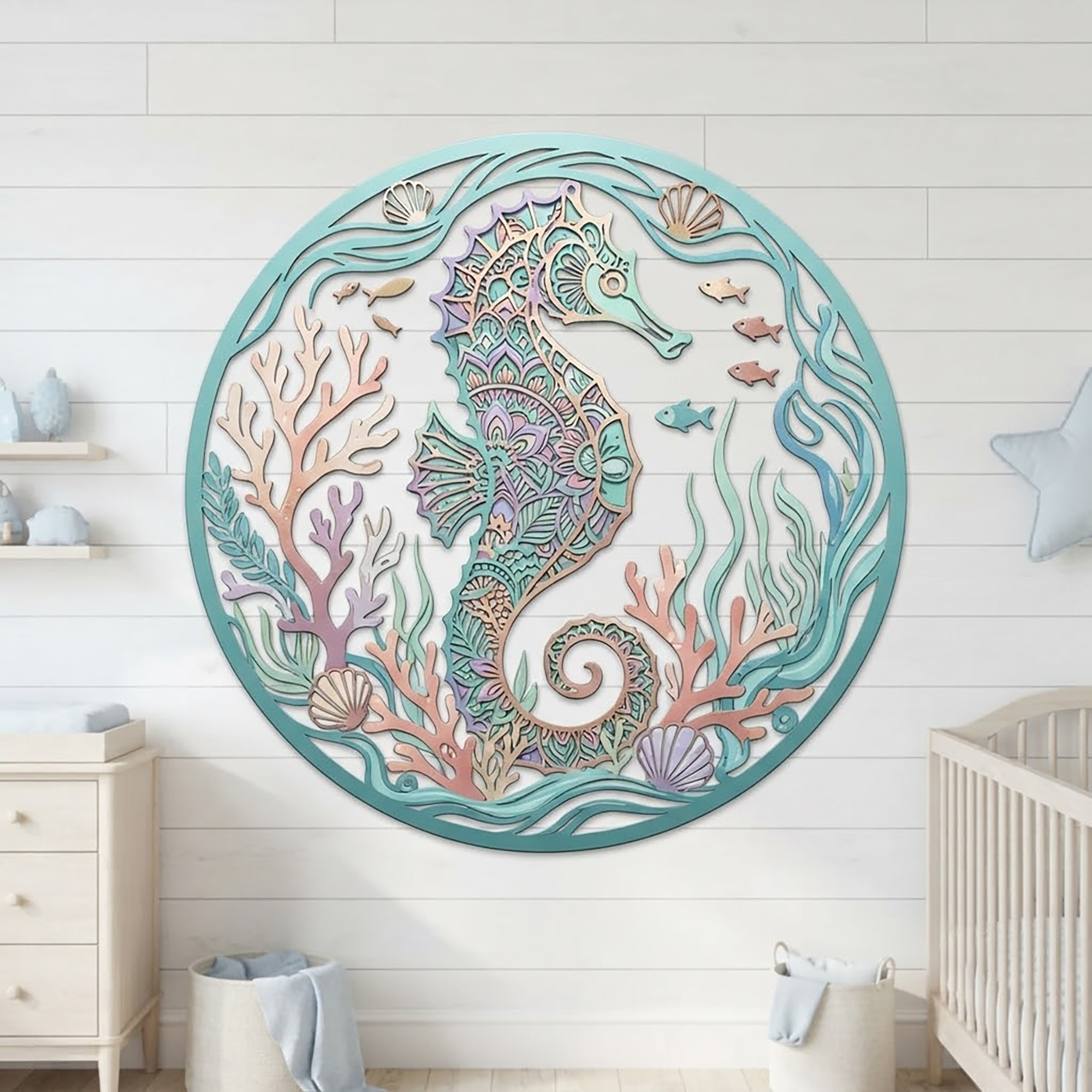 Seahorse Metal Wall Art