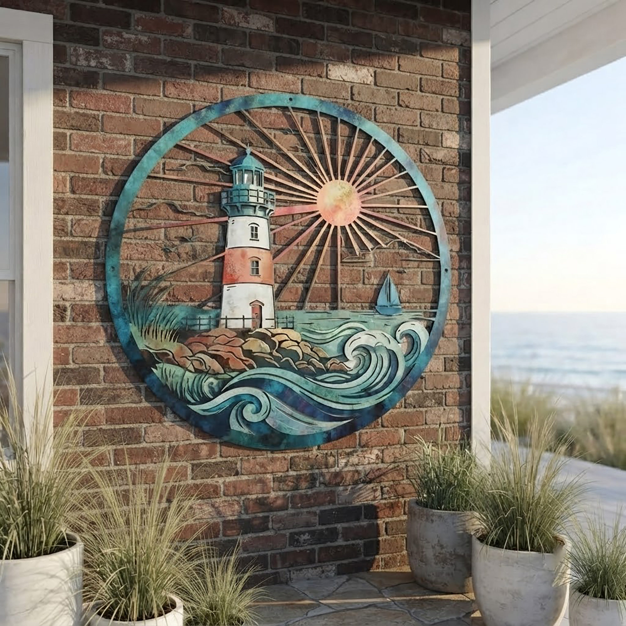 Lighthouse Metal Wall Art - product view 2