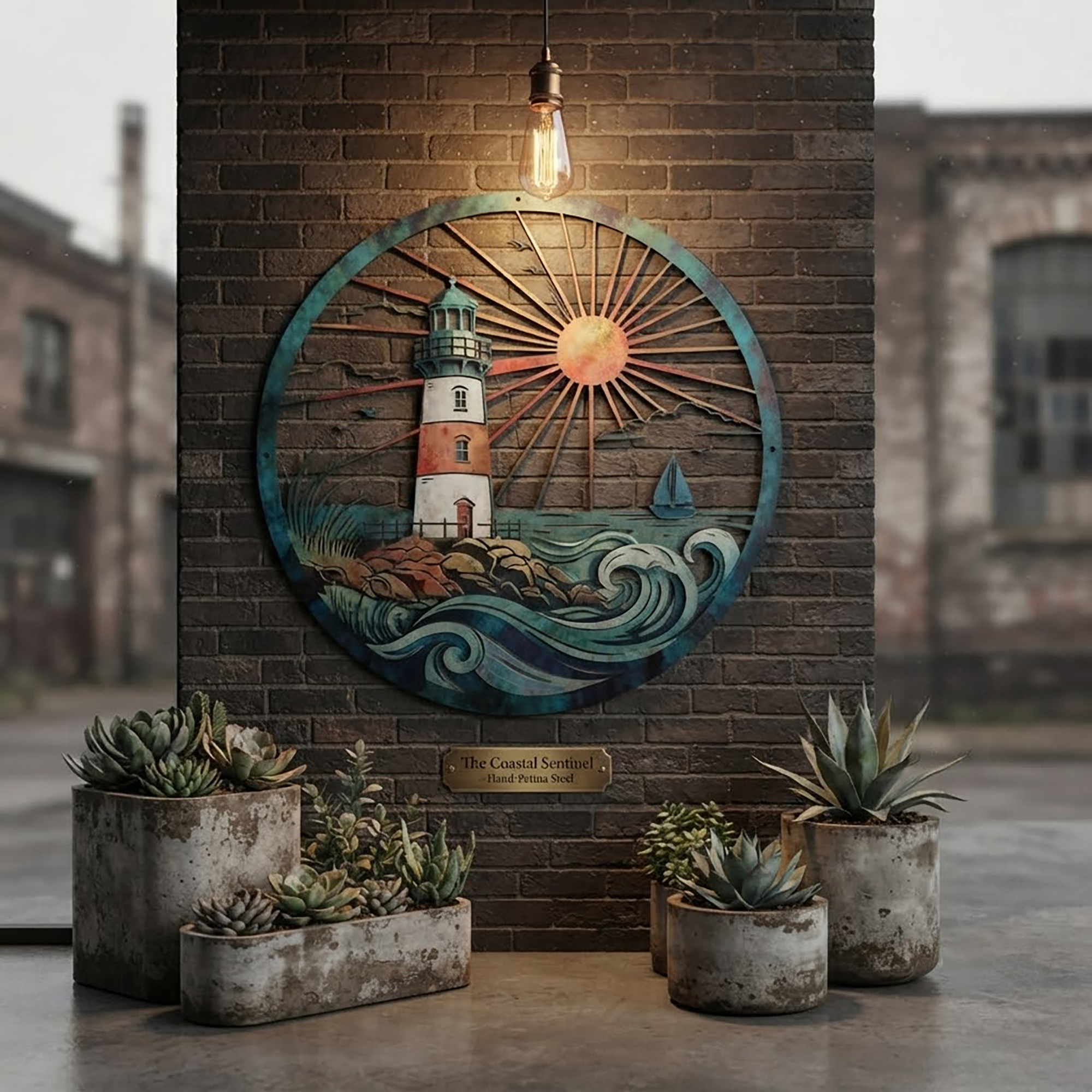 Lighthouse Metal Wall Art - product view 3