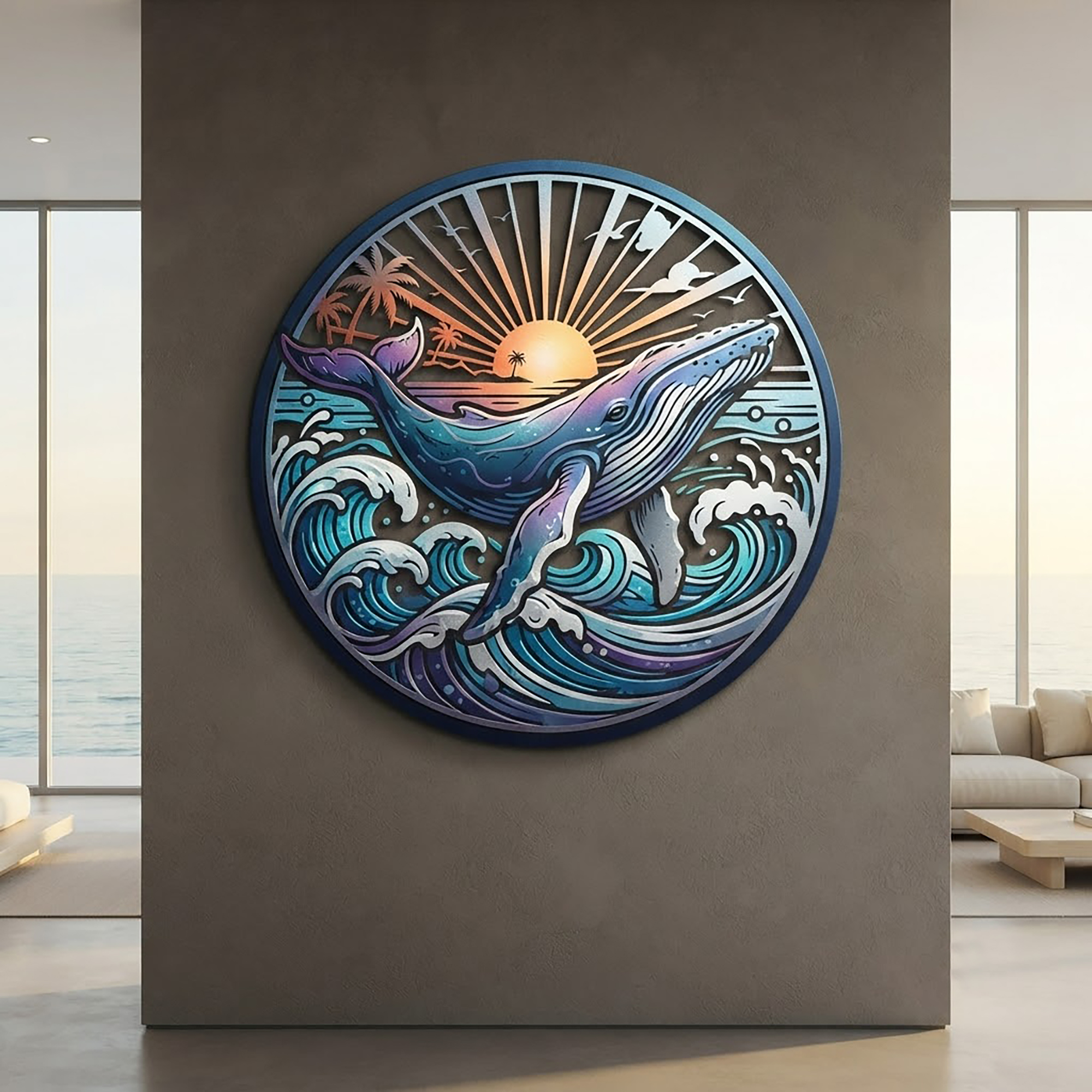Humpback Whale Metal Wall Art