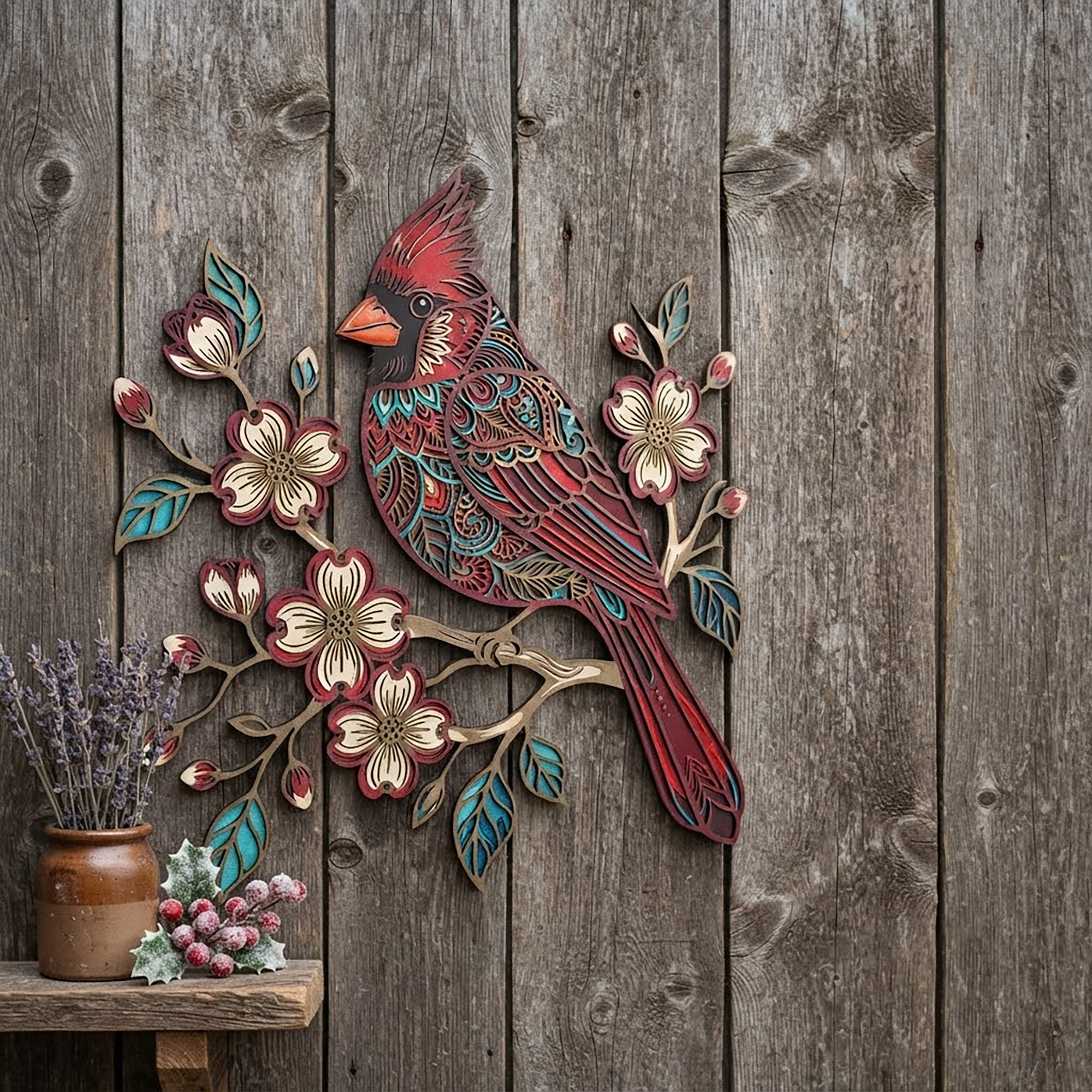 Cardinal Metal Wall Art - product view 2