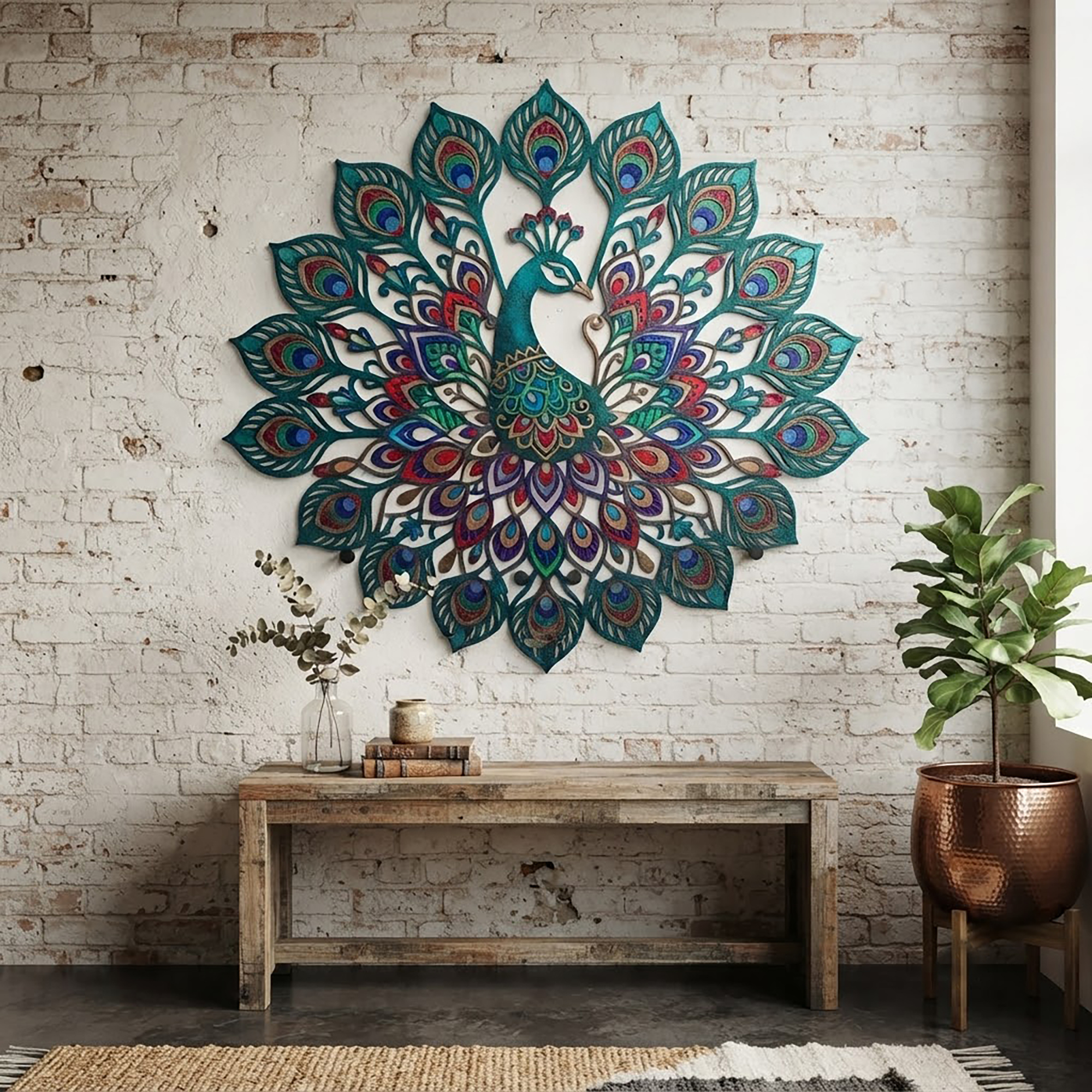 Peacock Metal Wall Art - product view 2