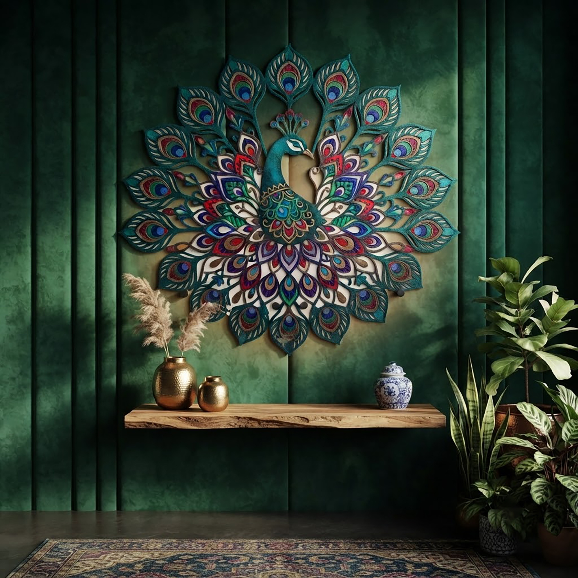 Peacock Metal Wall Art - product view 3