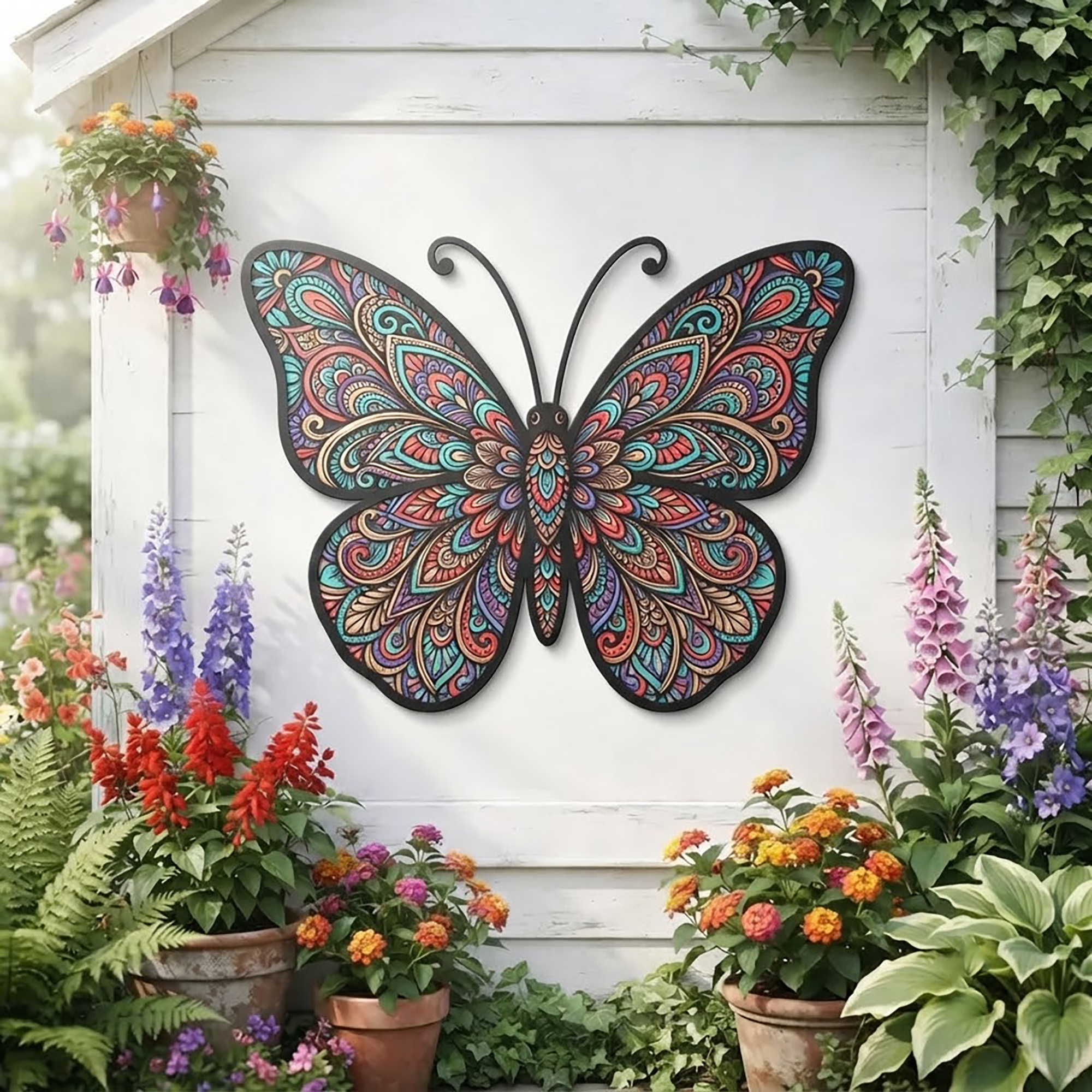 Colorful Butterfly Metal Wall Art