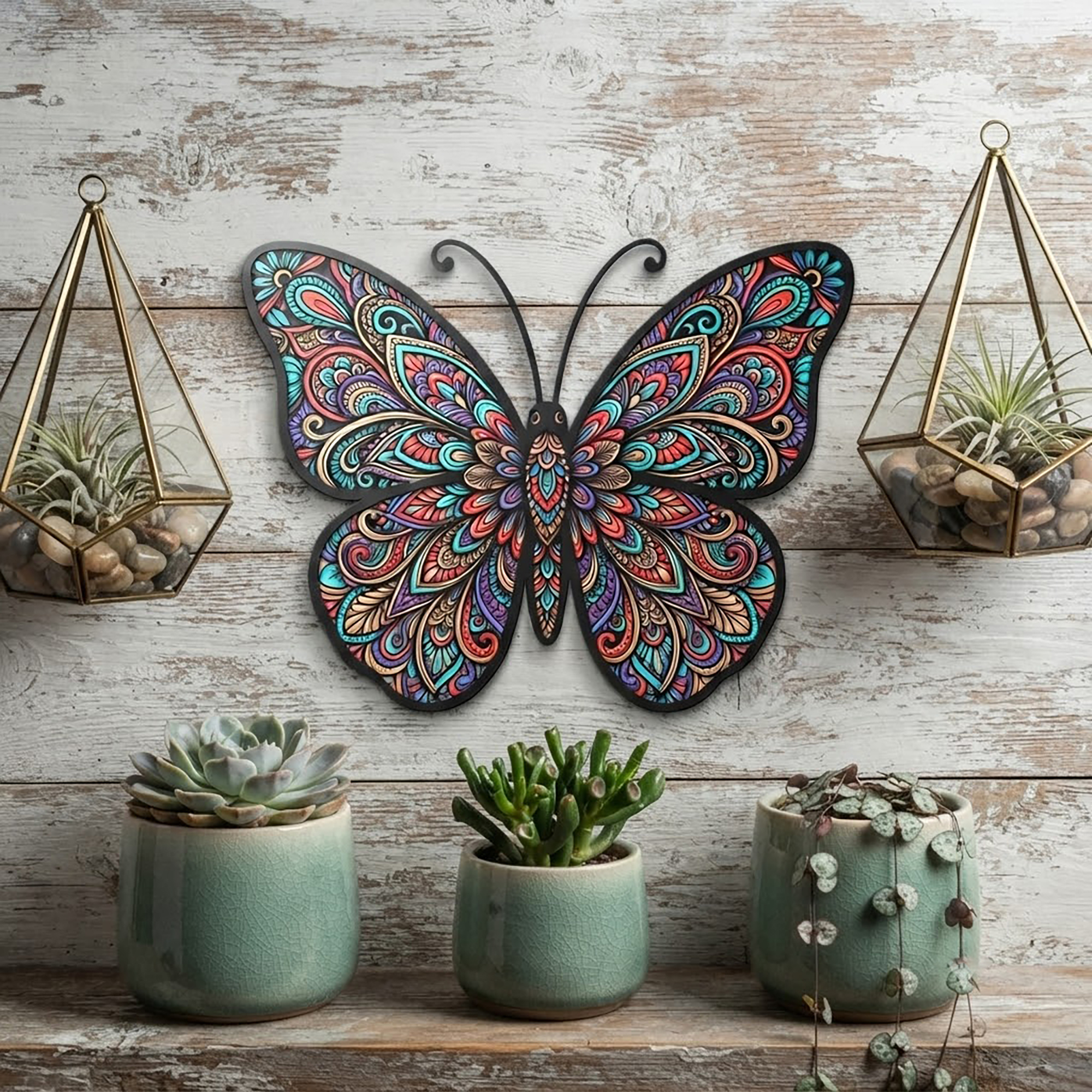 Colorful Butterfly Metal Wall Art - product view 3