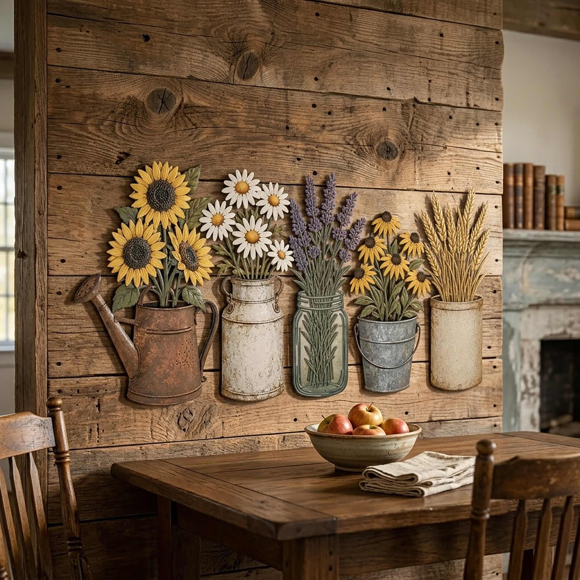 Farmhouse Flower Metal Wall Art Set - product view 2