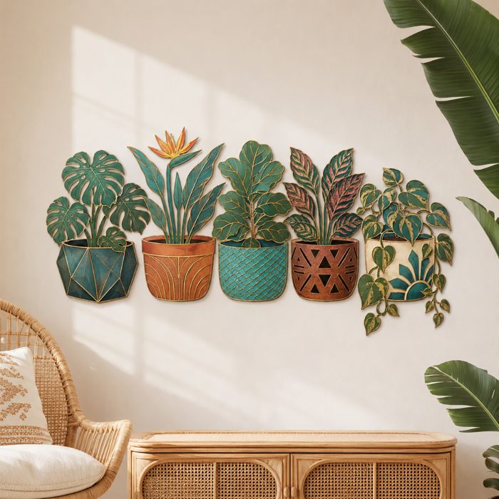 Tropical Plant Metal Wall Art Set