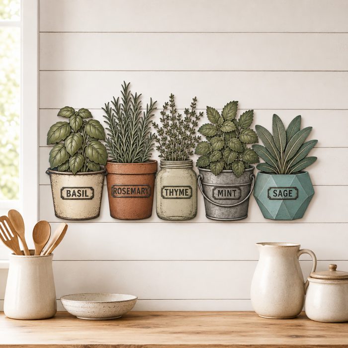 Herb Garden Metal Wall Art Set