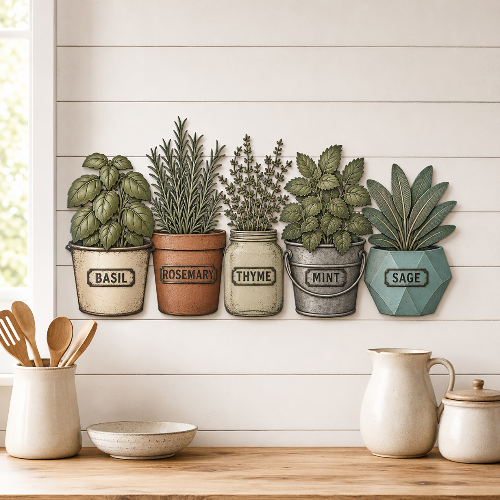 Herb Garden Metal Wall Art Set